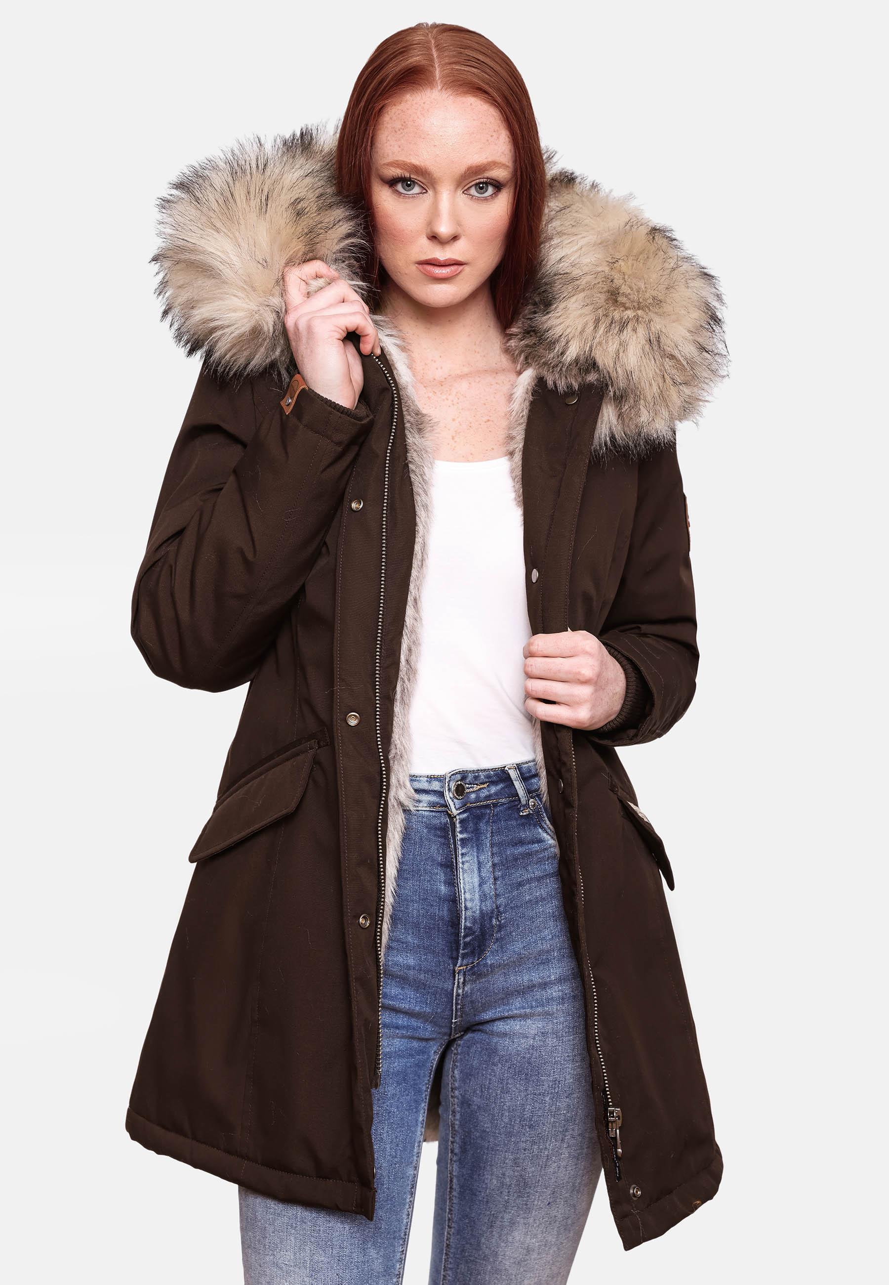 Winterparka mit Kapuze "Cristal" Dark Choco