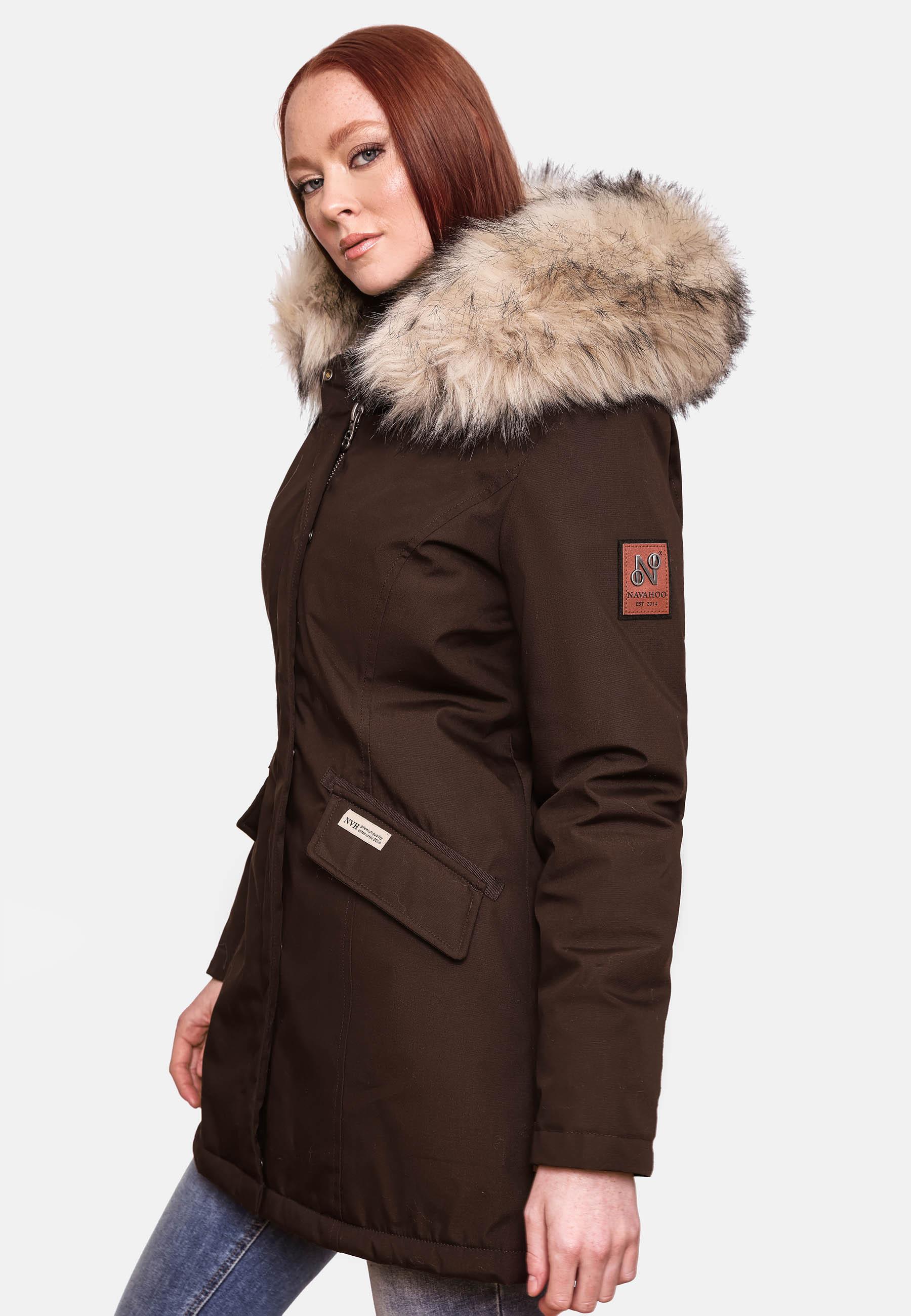 Winterparka mit Kapuze "Cristal" Dark Choco