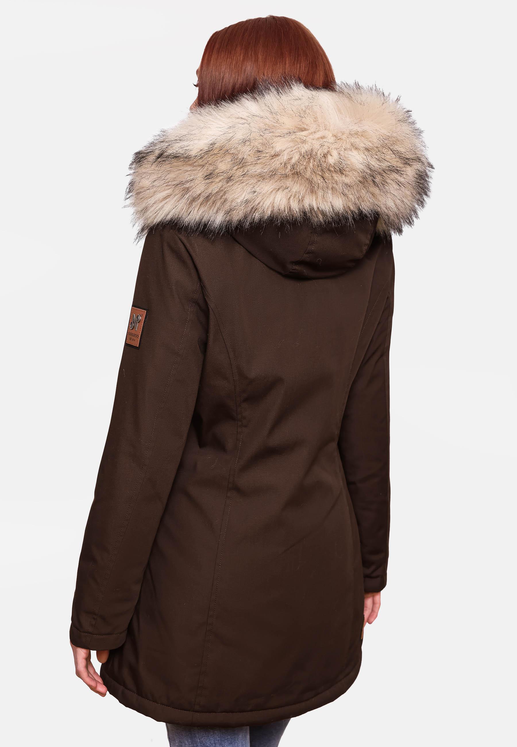 Winterparka mit Kapuze "Cristal" Dark Choco