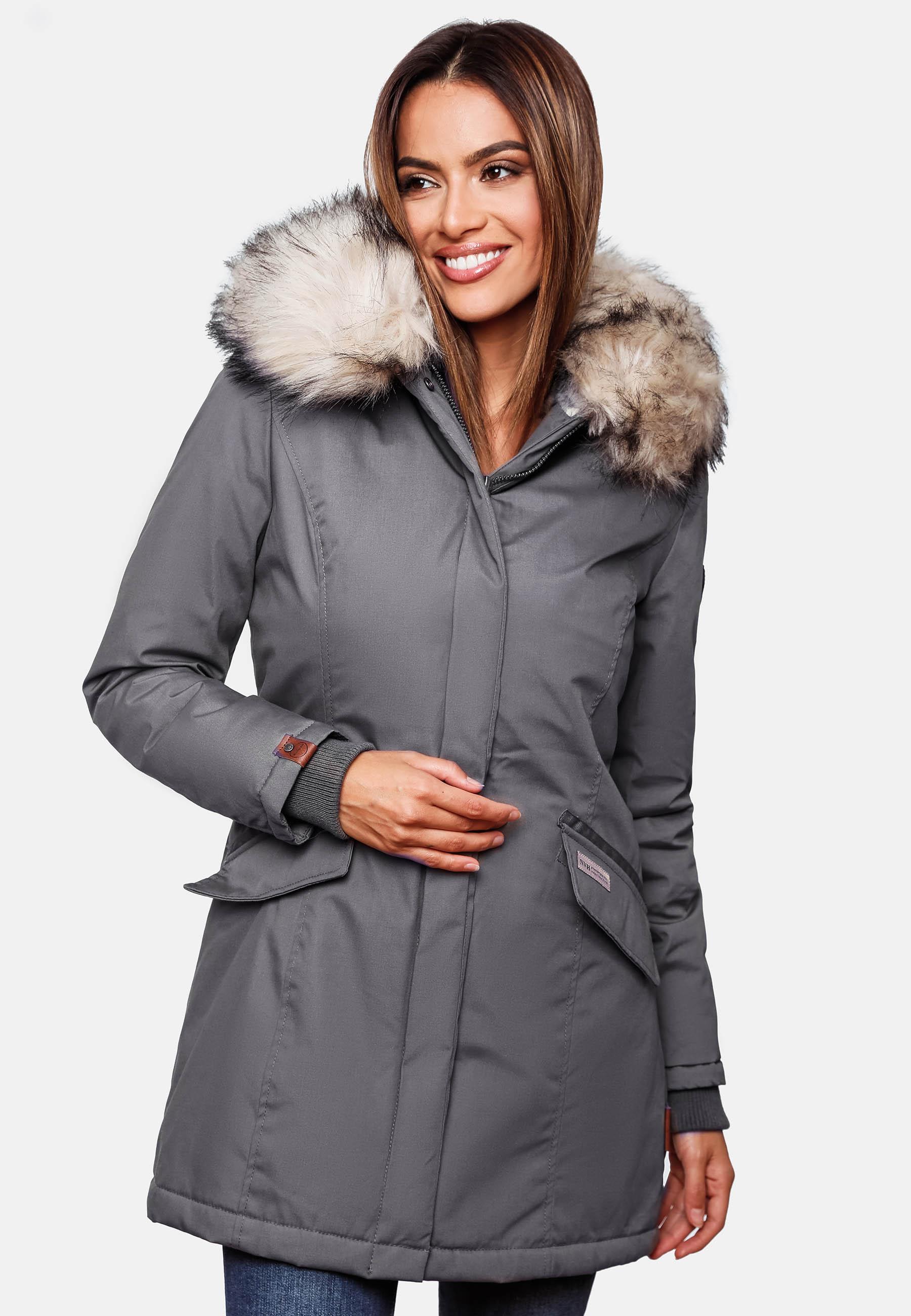 Winterparka mit Kapuze "Cristal" Grau