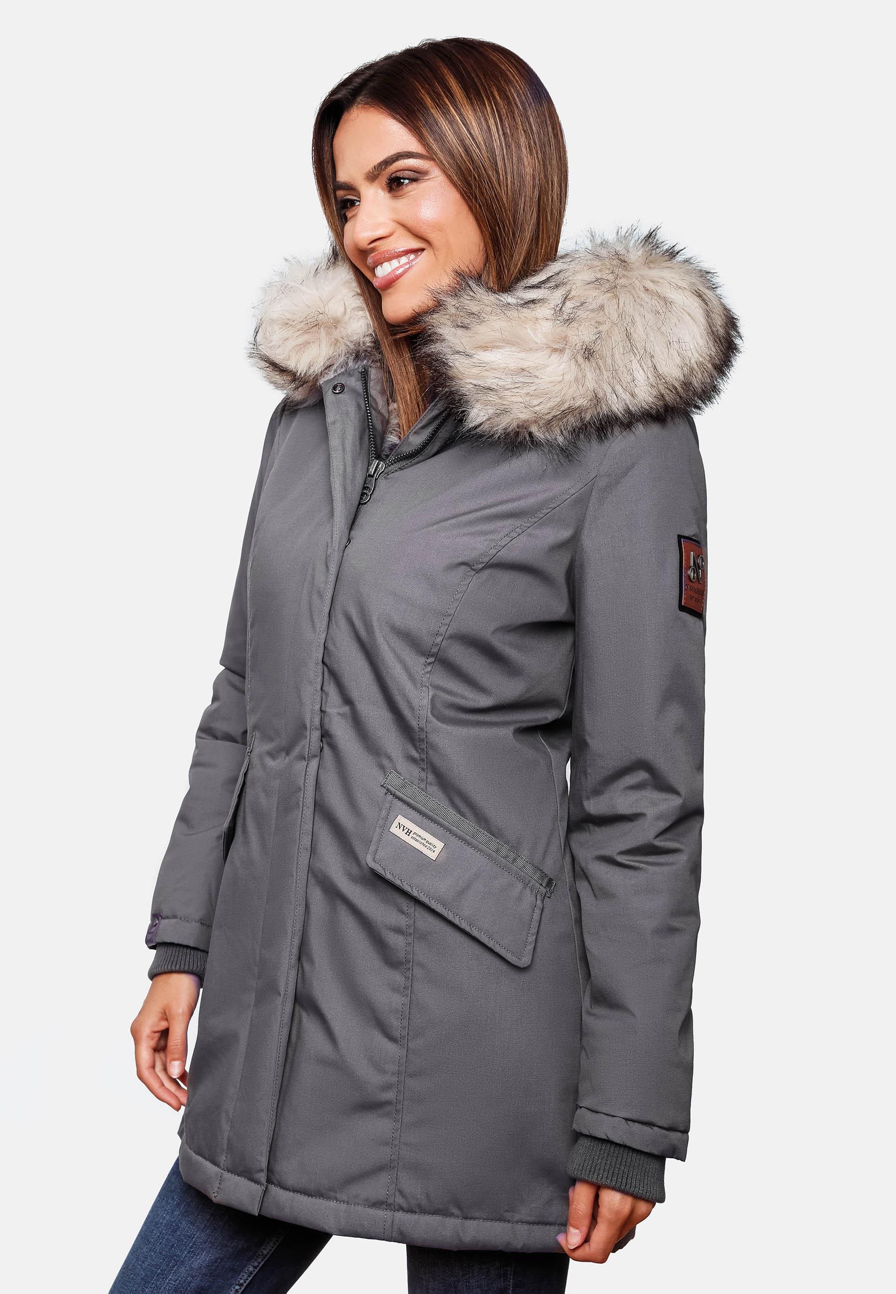 Winterparka mit Kapuze "Cristal" Grau