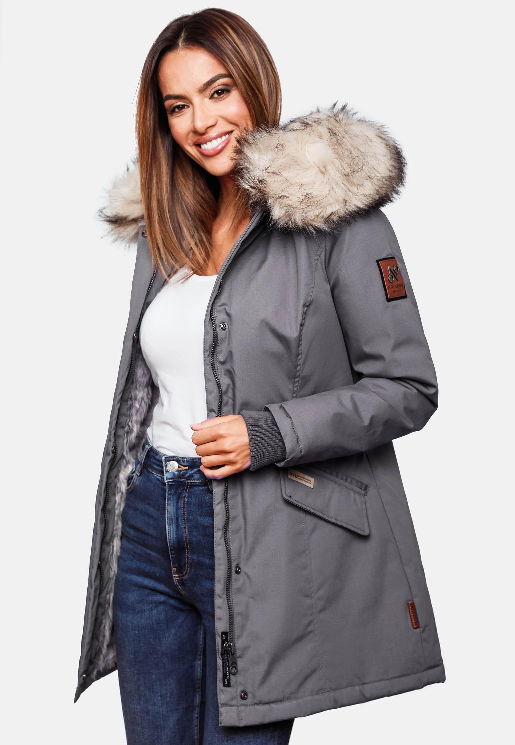 Winterparka mit Kapuze "Cristal" Grau