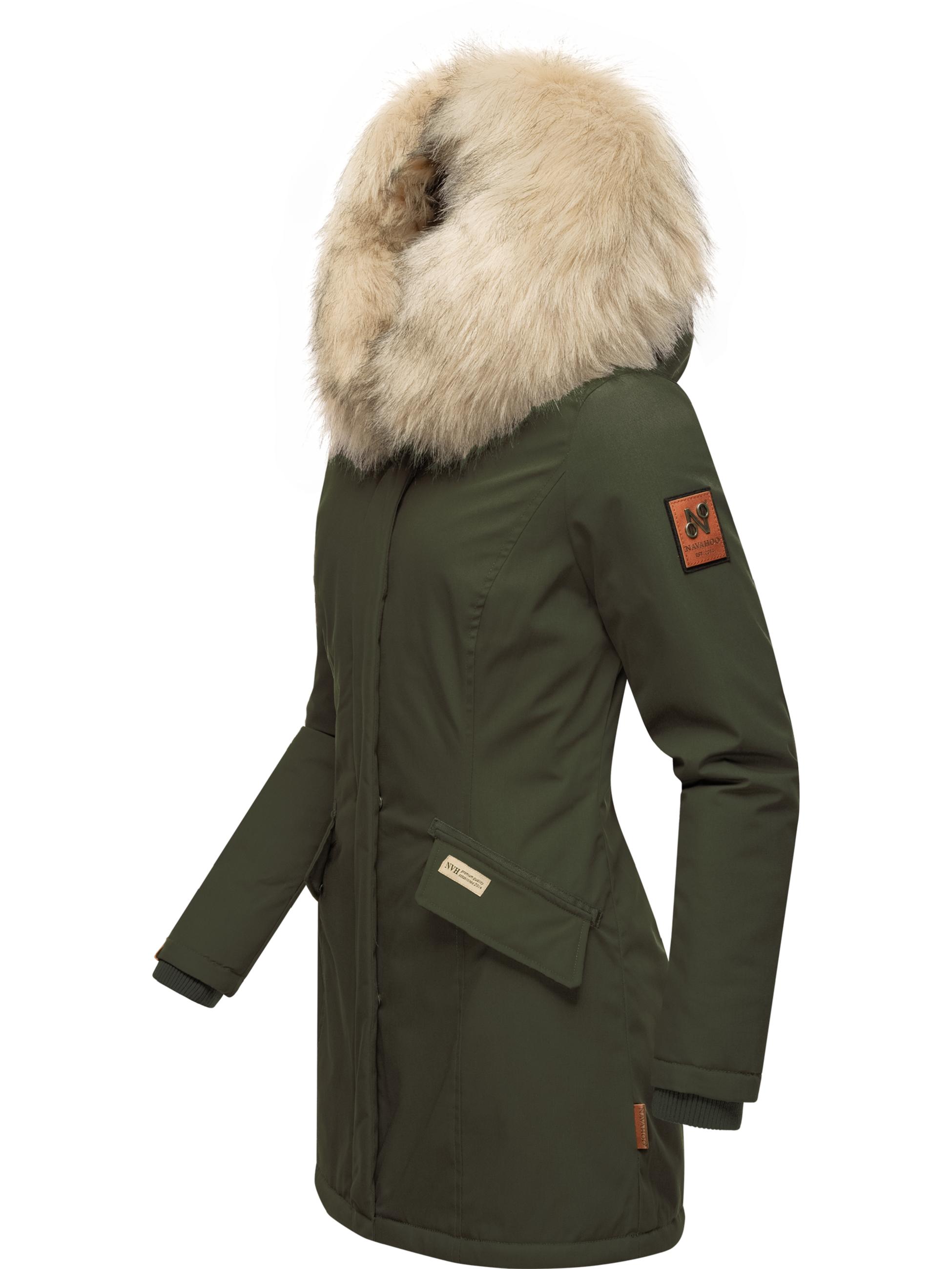 Winterparka mit Kapuze "Cristal" Olive