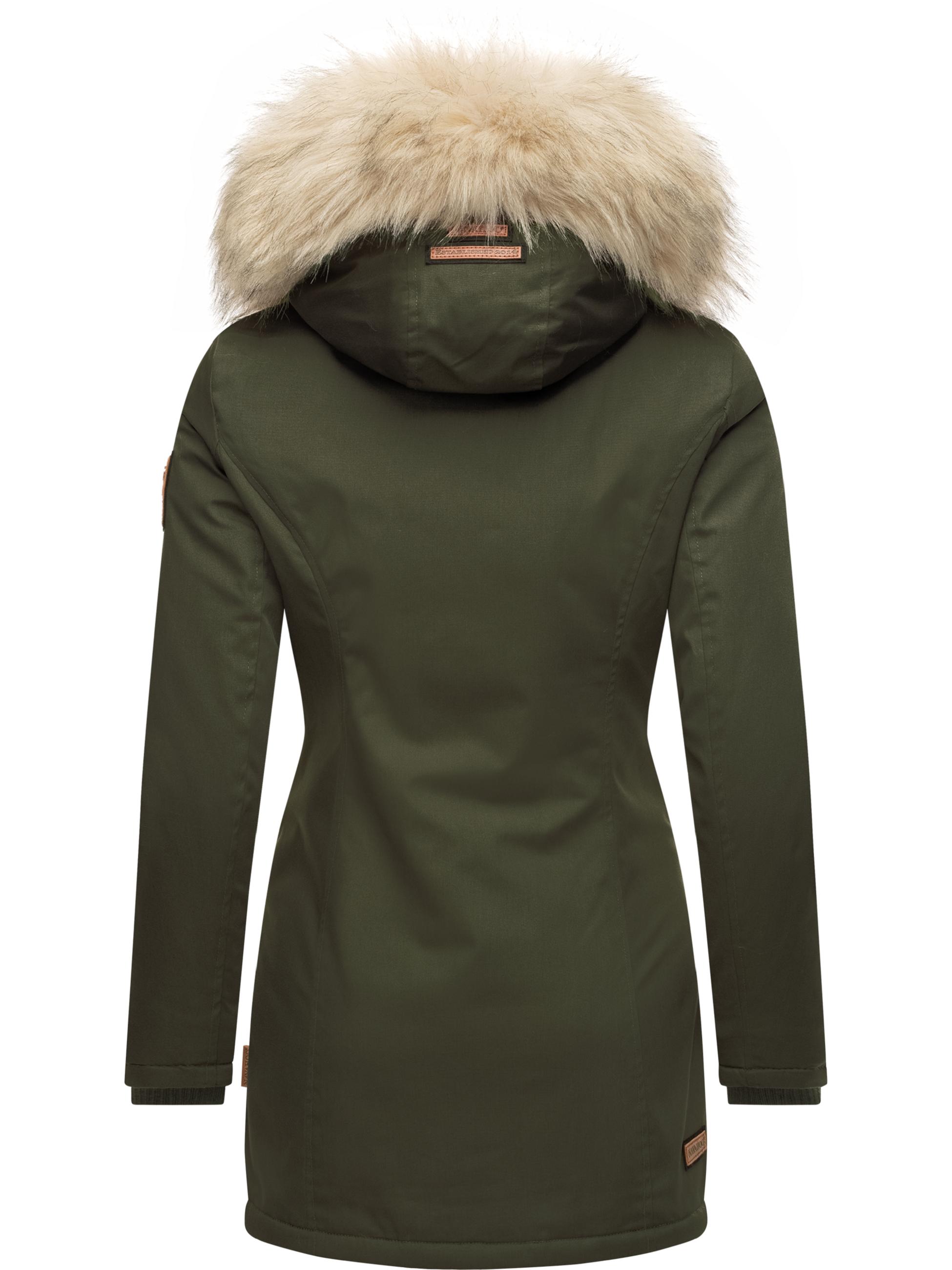 Winterparka mit Kapuze "Cristal" Olive