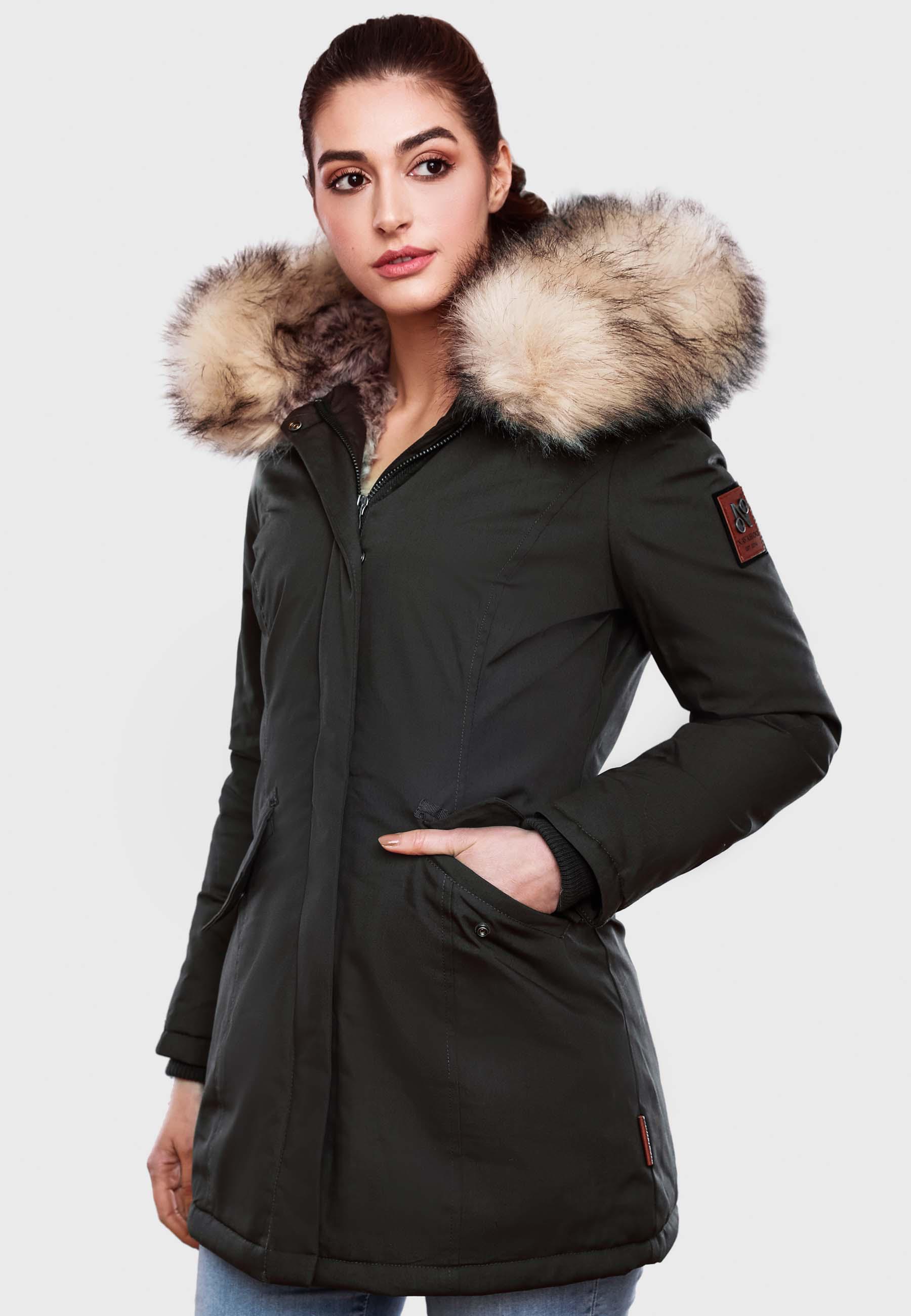 Winterparka mit Kapuze "Cristal" Schwarz