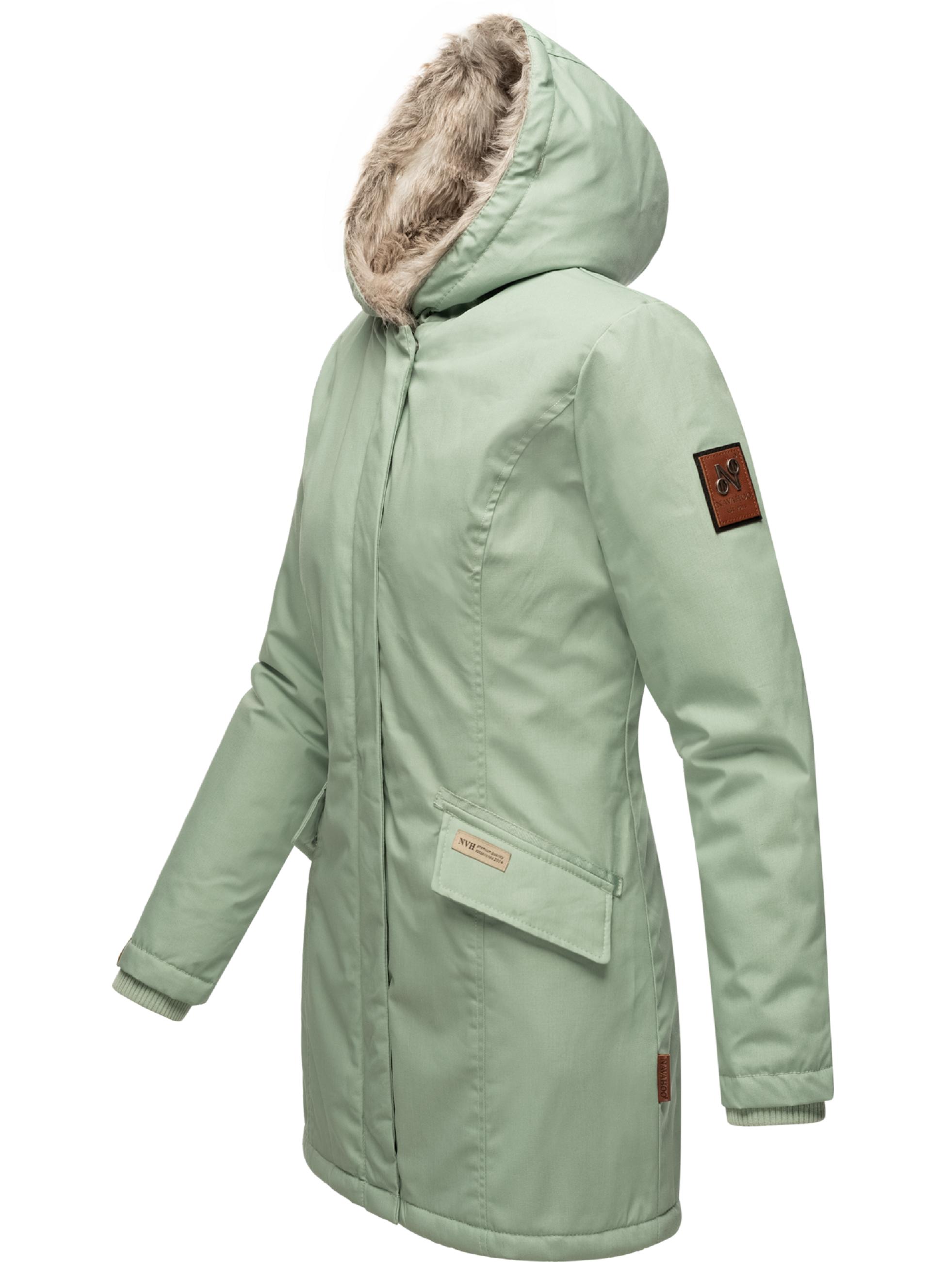 Winterparka mit Kapuze "Cristal" Smokey Mint