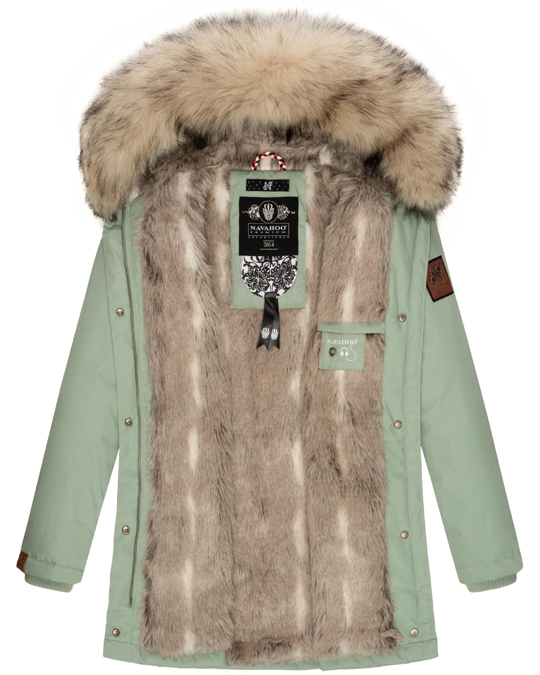 Winterparka mit Kapuze "Cristal" Smokey Mint