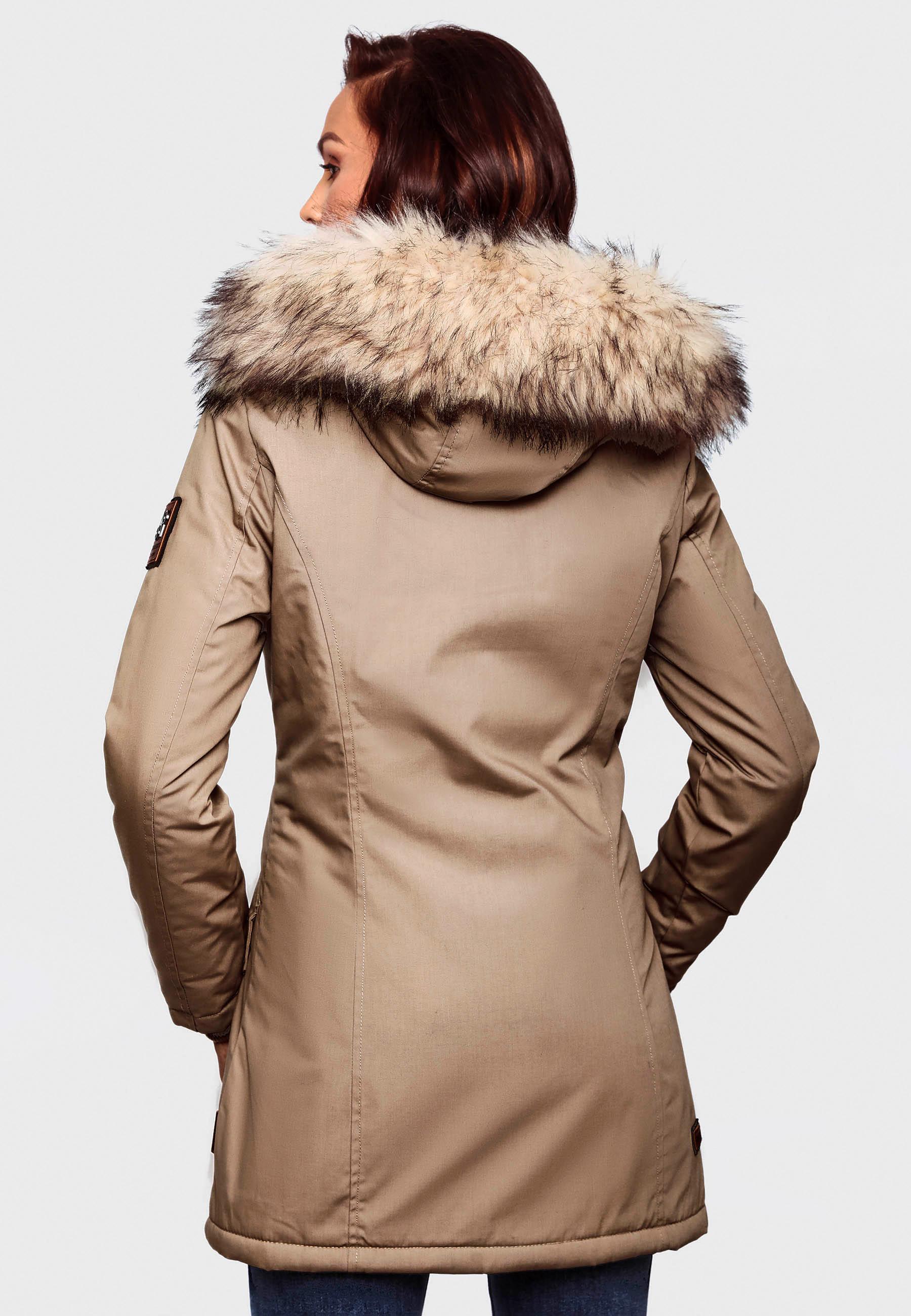 Winterparka mit Kapuze "Cristal" Taupe Grey