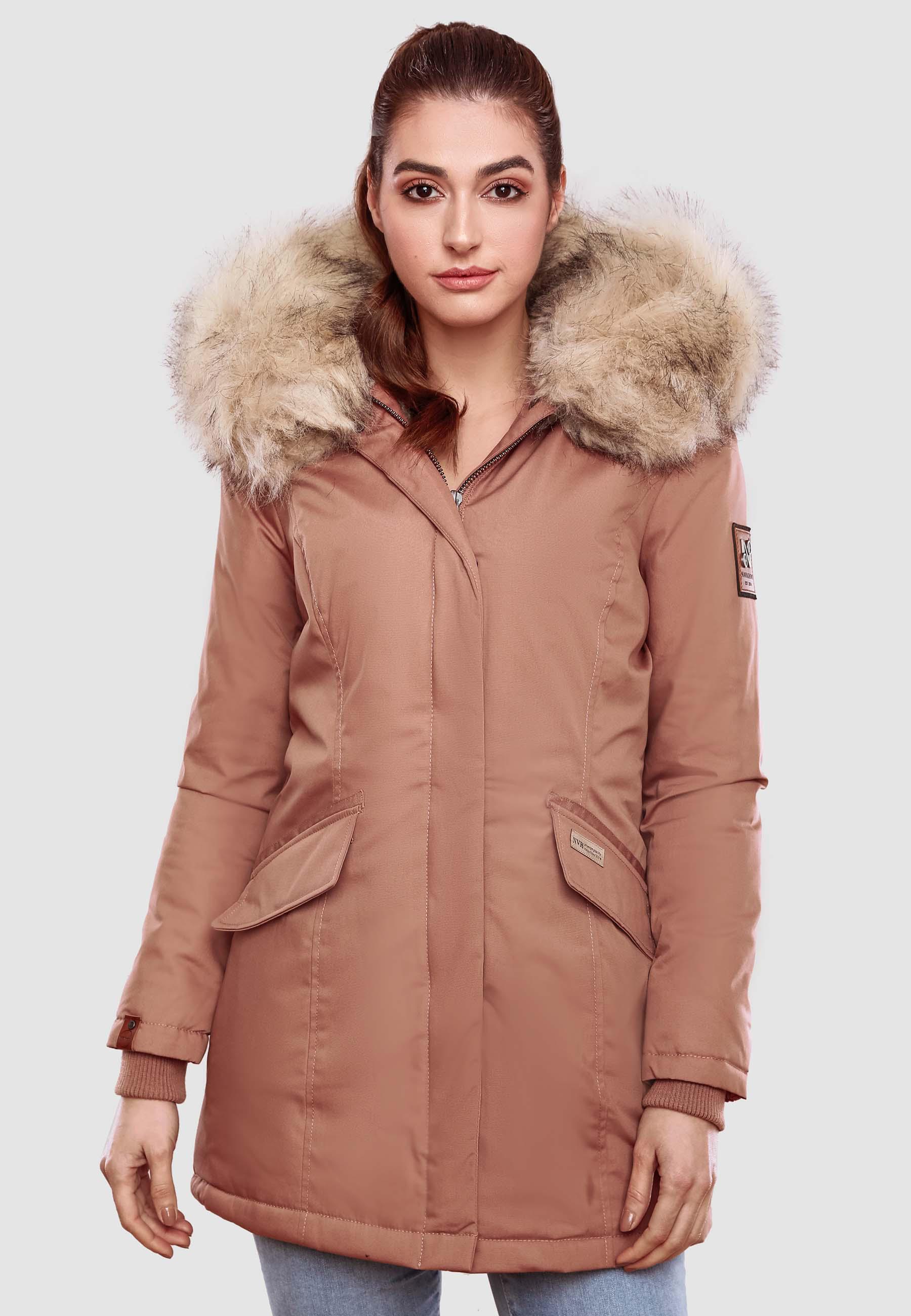 Winterparka mit Kapuze "Cristal" Terracotta