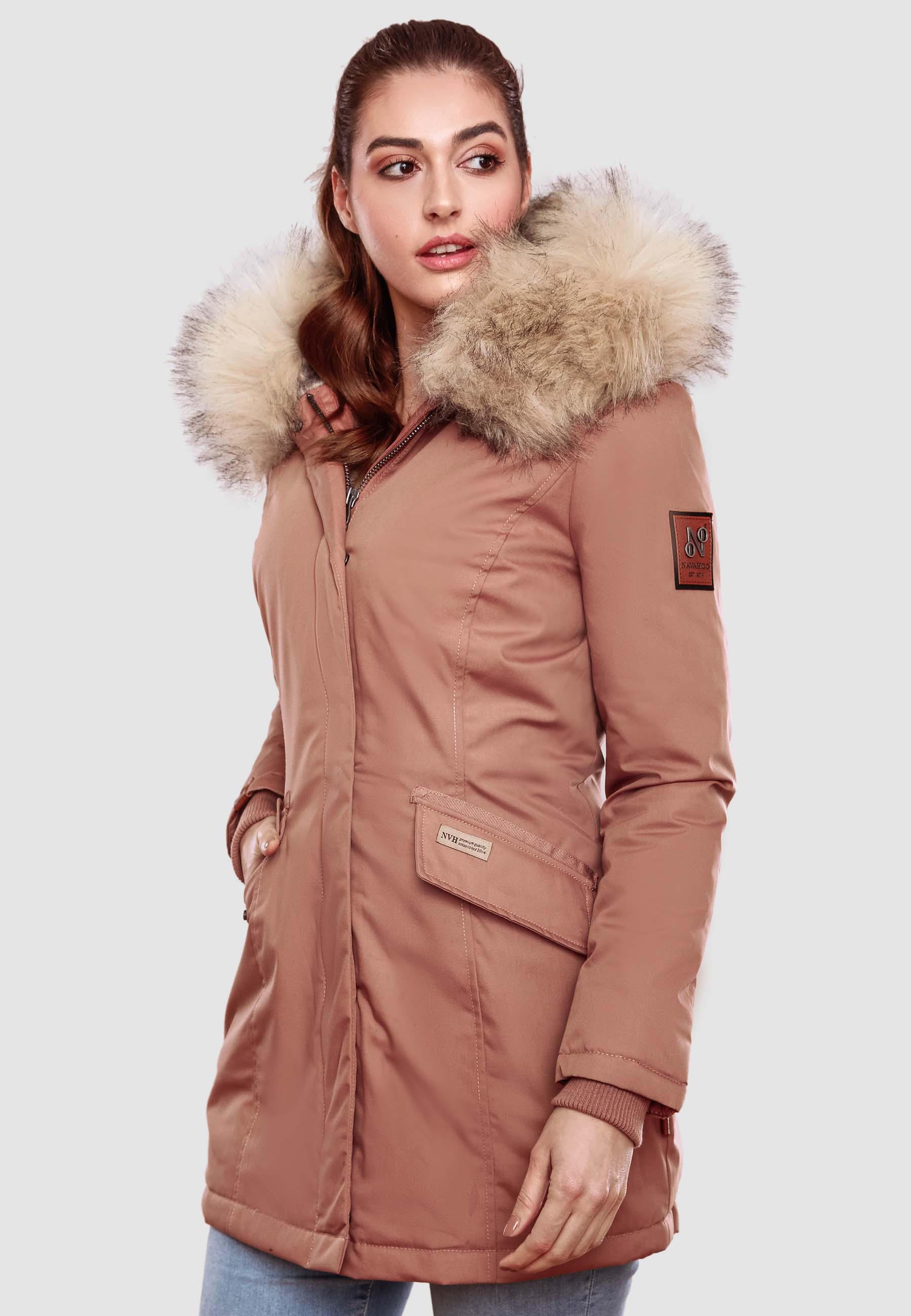 Winterparka mit Kapuze "Cristal" Terracotta