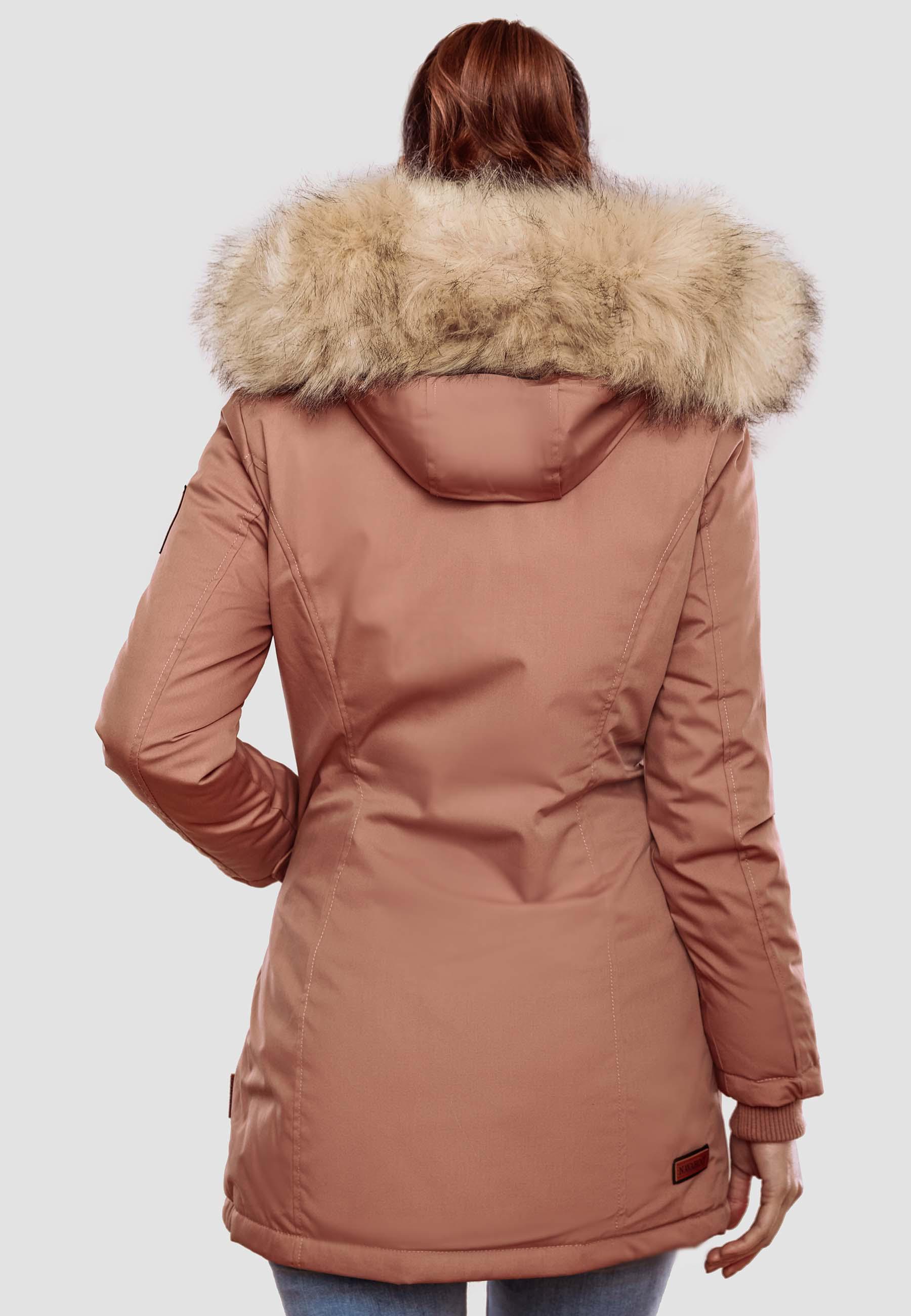 Winterparka mit Kapuze "Cristal" Terracotta