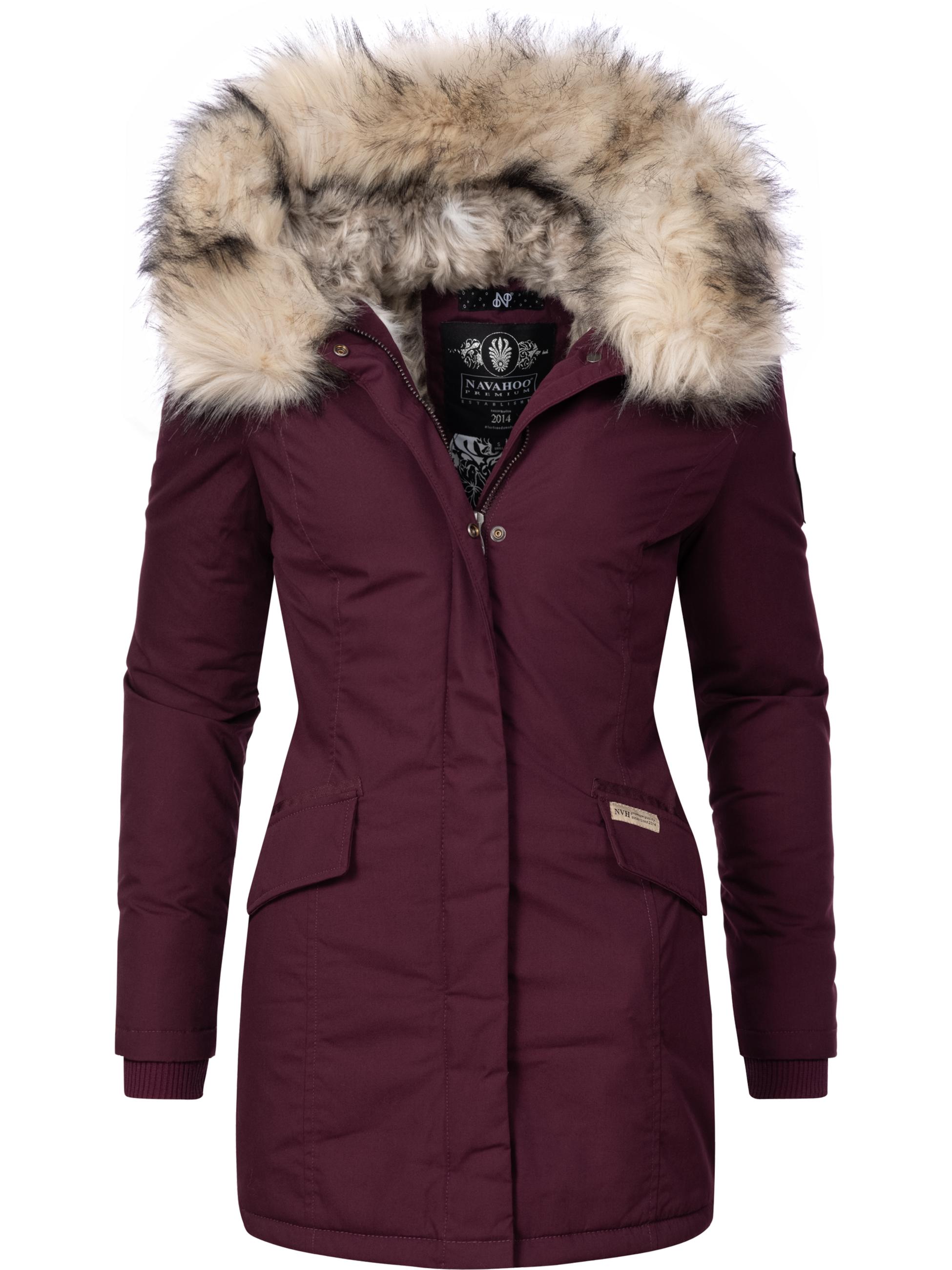 Winterparka mit Kapuze "Cristal" Weinrot