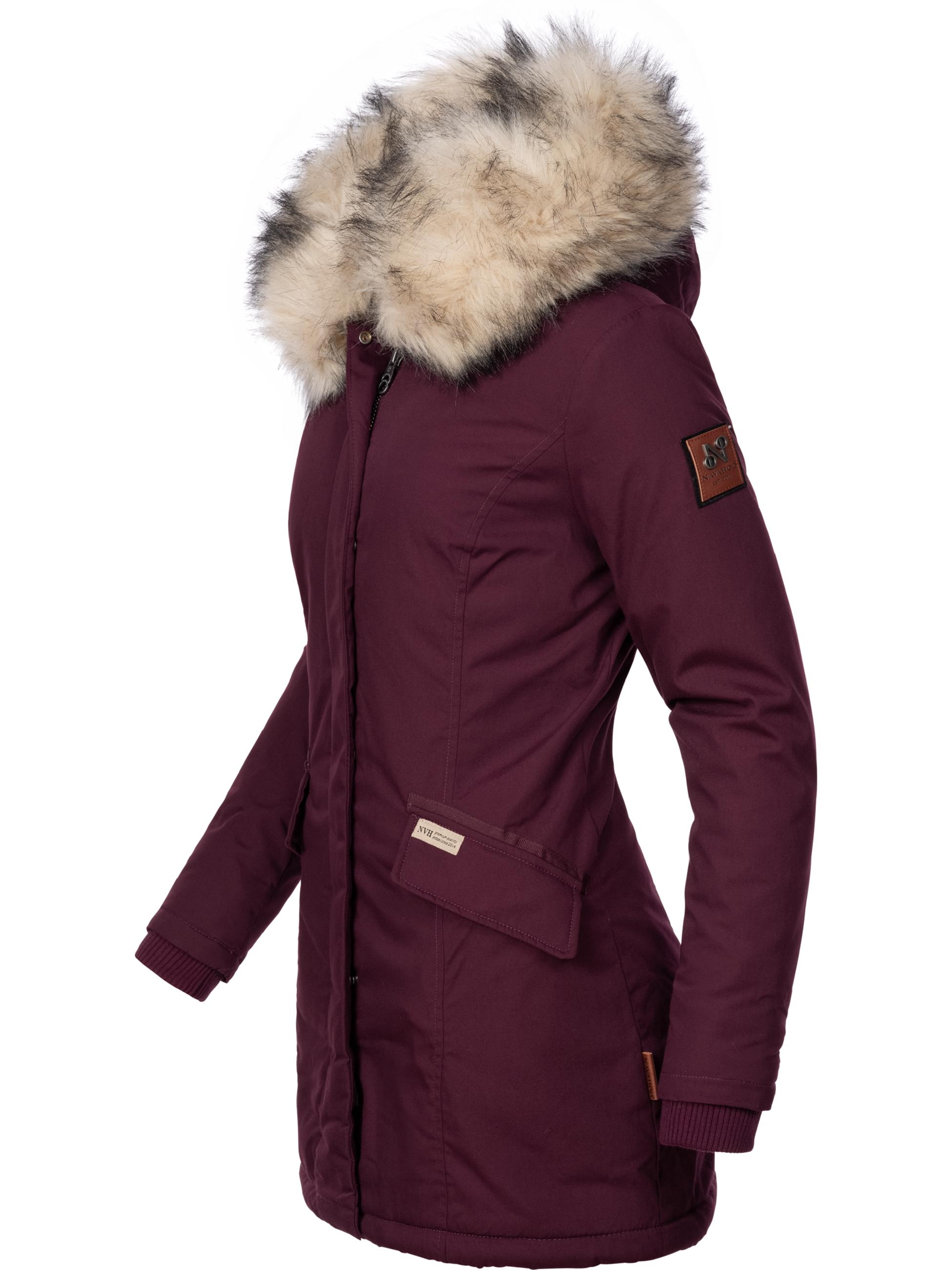 Winterparka mit Kapuze "Cristal" Weinrot