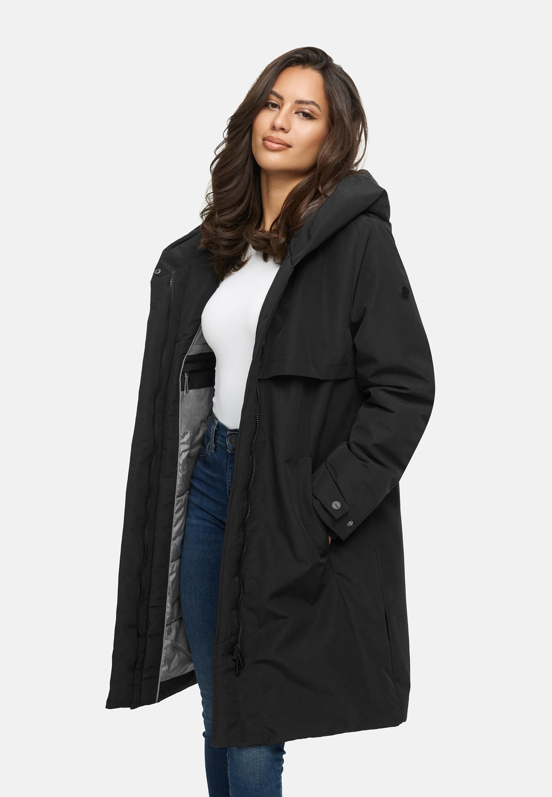 Wintermantel mit Kapuze "Domingaa 14" Black