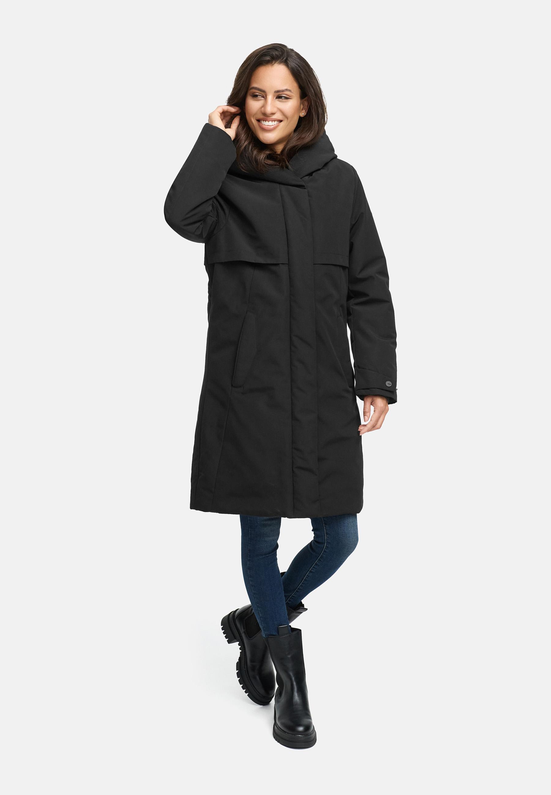 Wintermantel mit Kapuze "Domingaa 14" Black