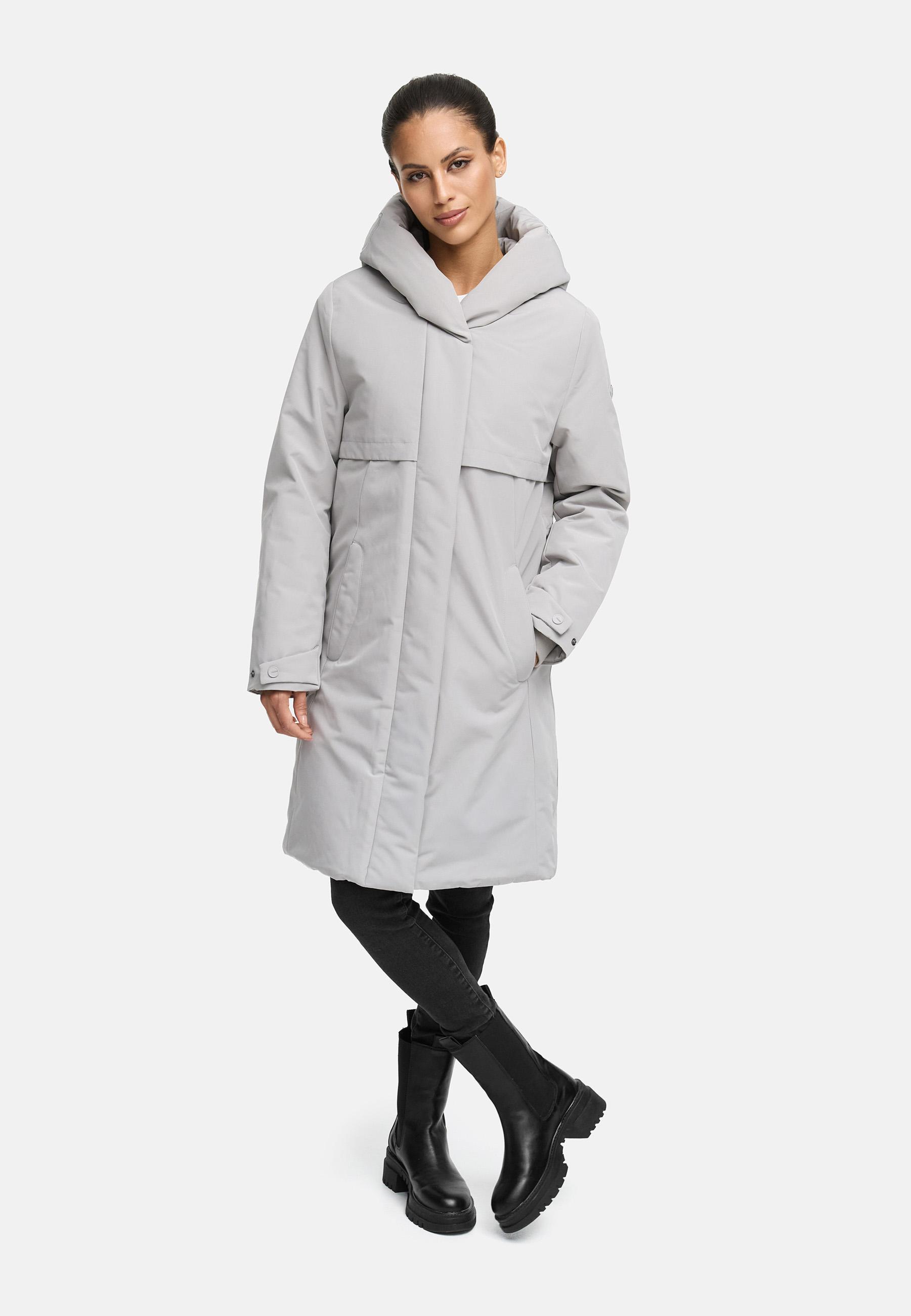 Wintermantel mit Kapuze "Domingaa 14" Cloud Grey