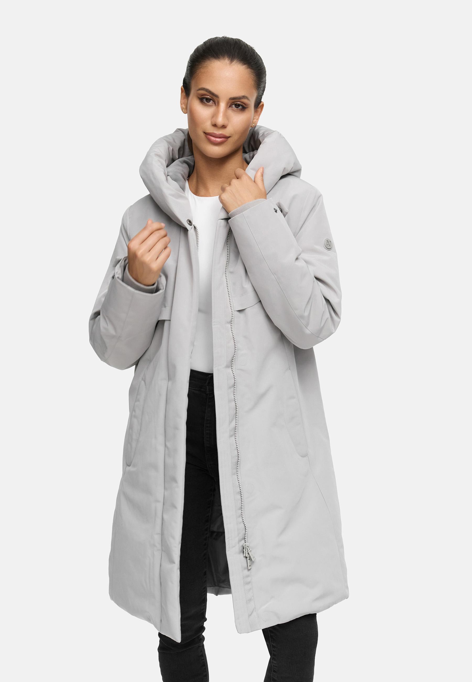 Wintermantel mit Kapuze "Domingaa 14" Cloud Grey