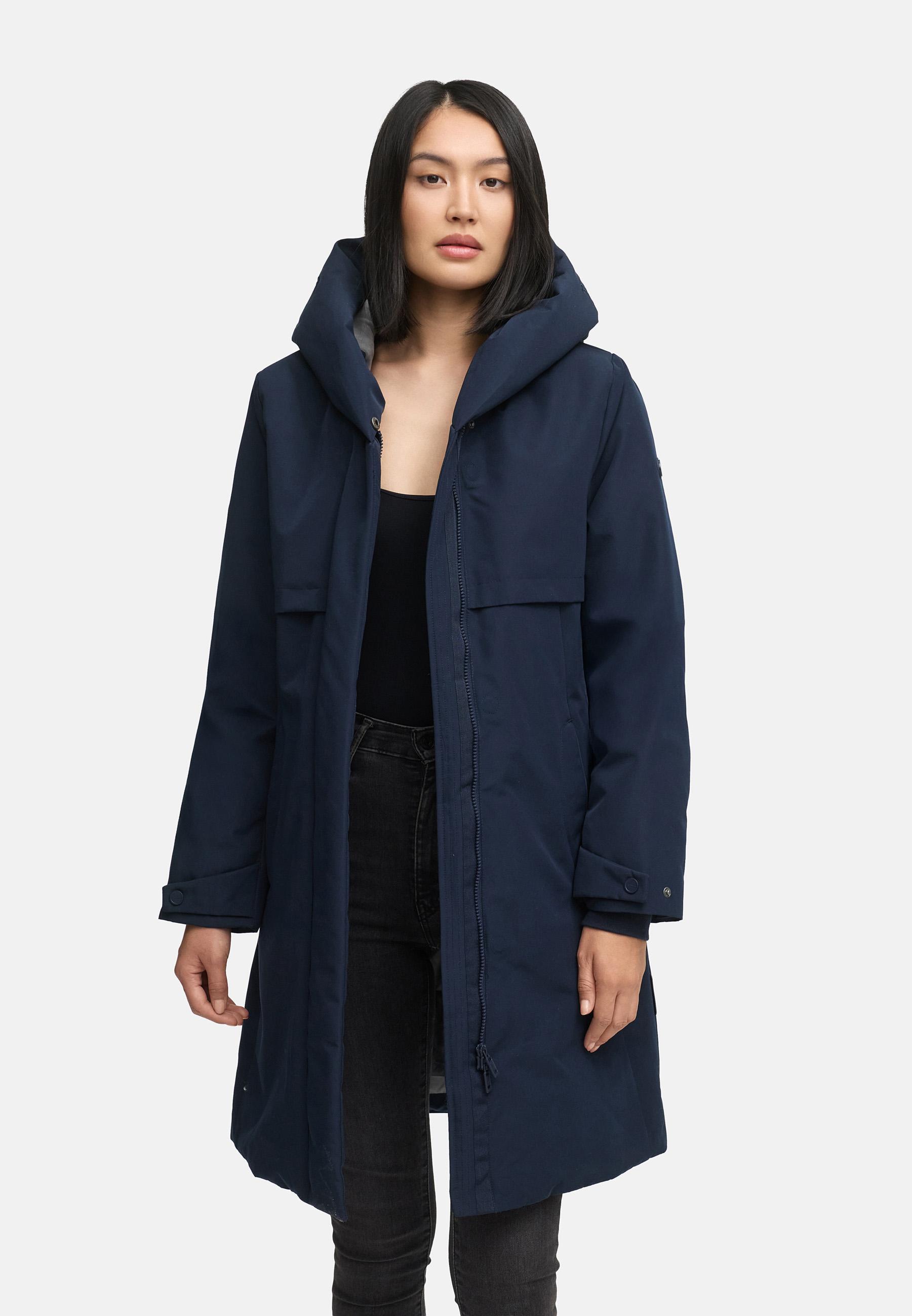 Wintermantel mit Kapuze "Domingaa 14" Navy