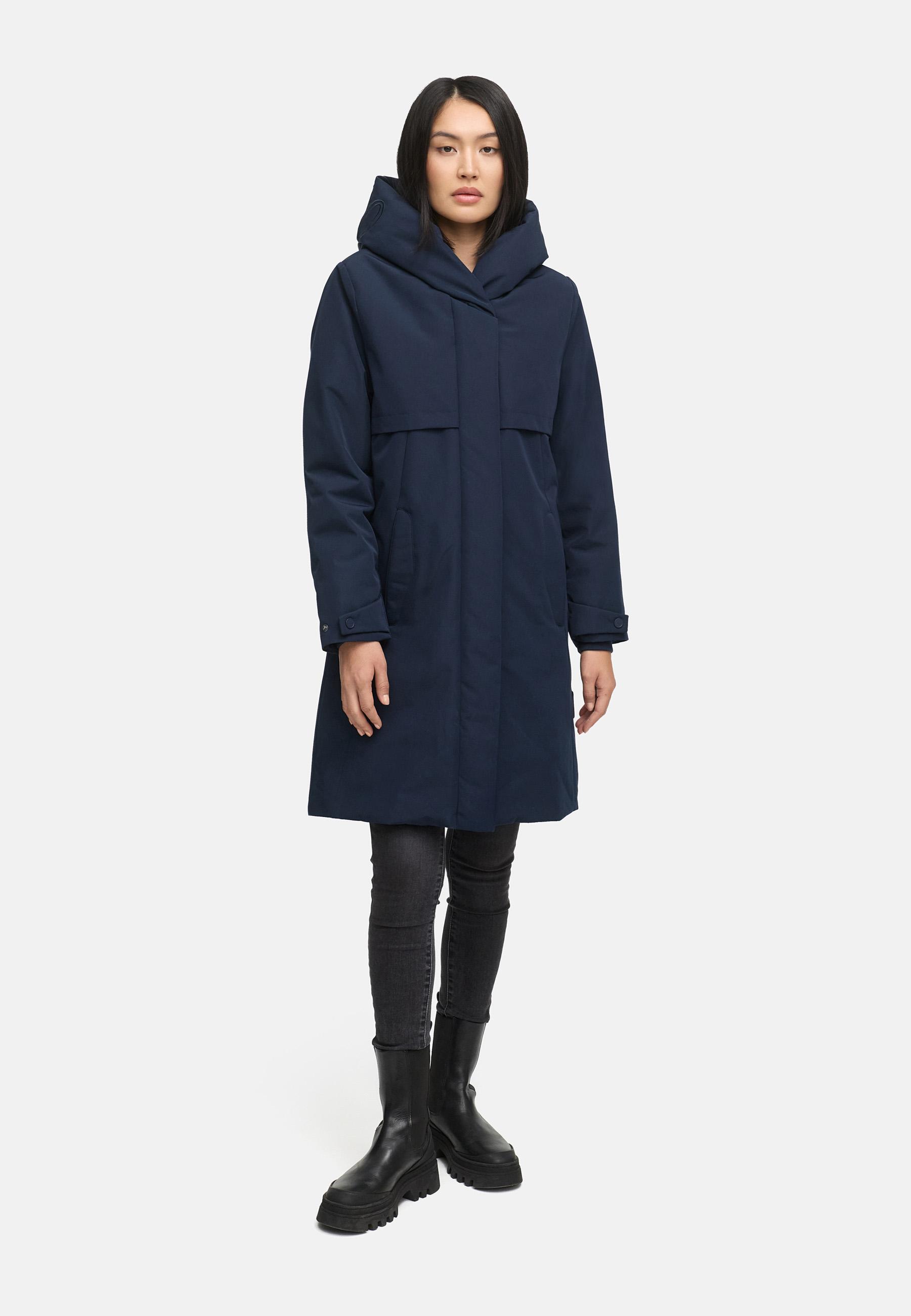 Wintermantel mit Kapuze "Domingaa 14" Navy