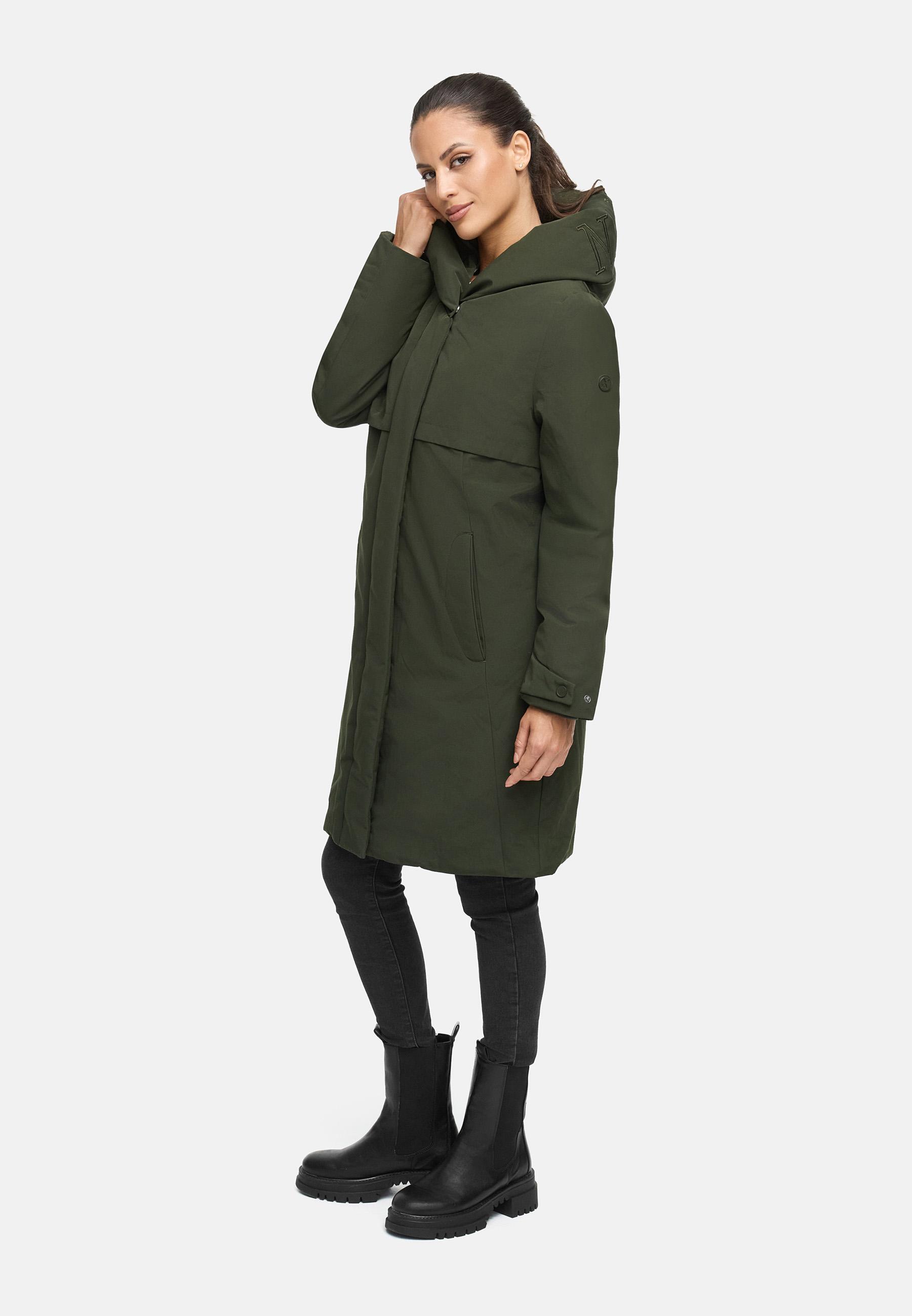 Wintermantel mit Kapuze "Domingaa 14" Olive