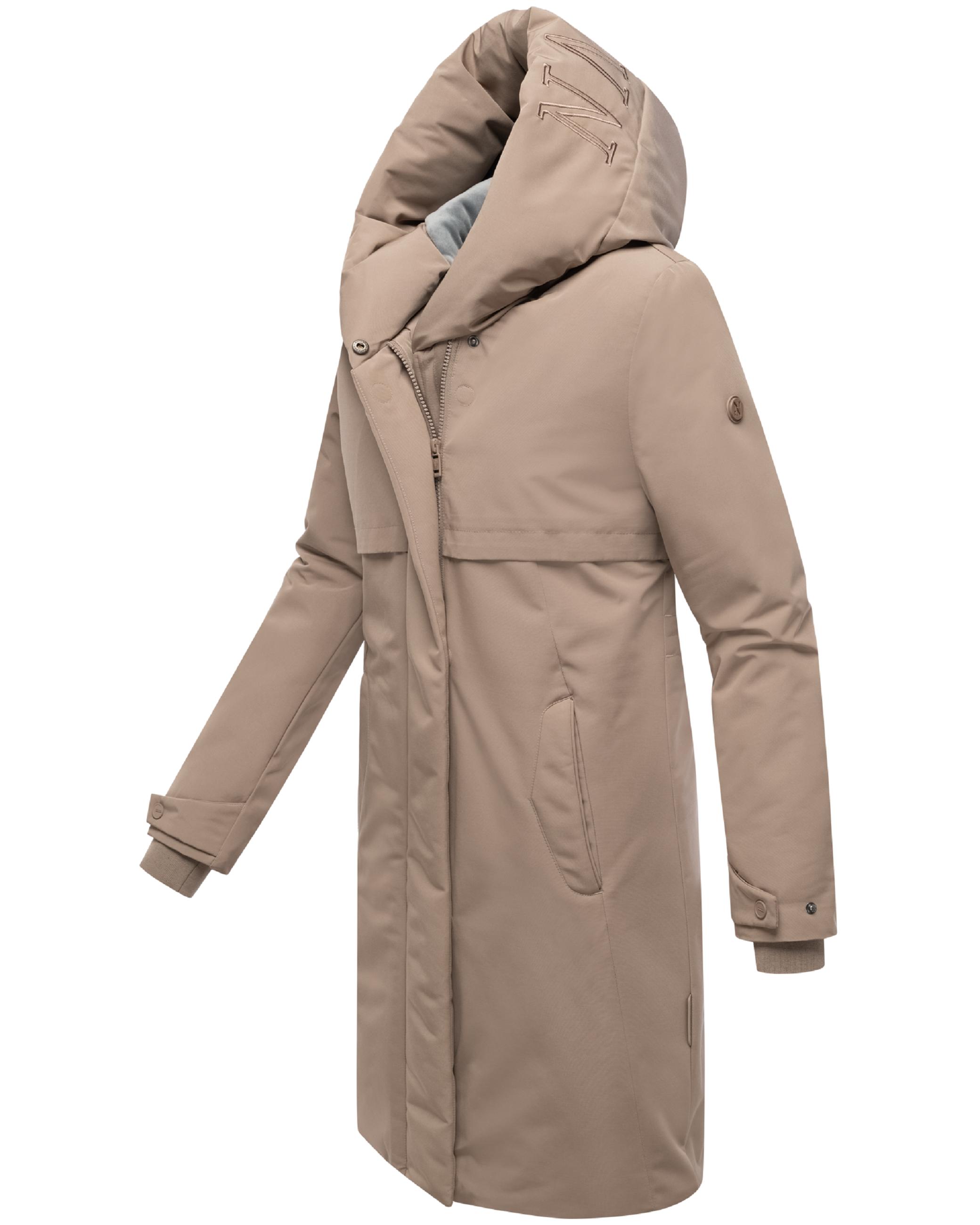 Wintermantel mit Kapuze "Domingaa 14" Taupe Grey