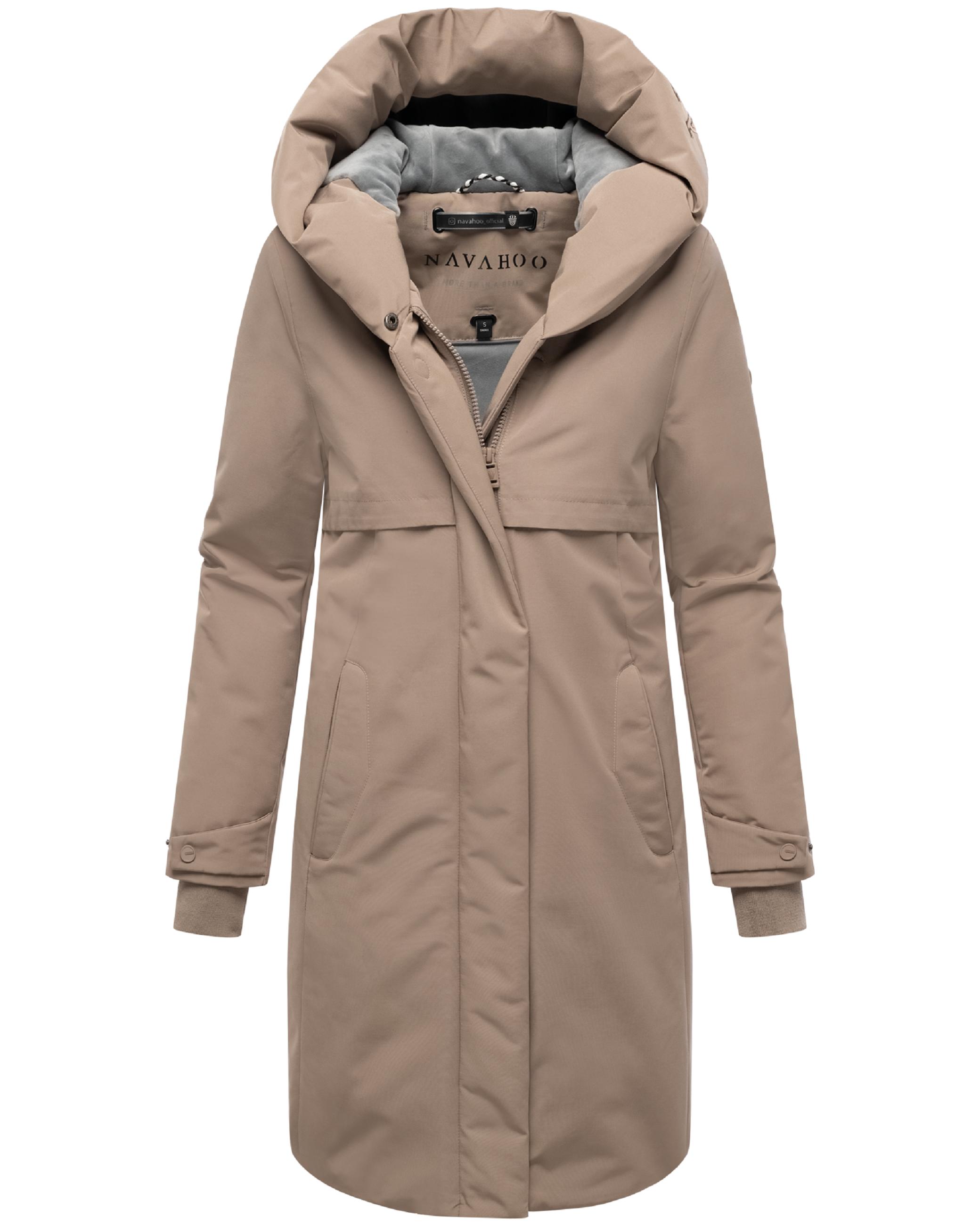 Wintermantel mit Kapuze "Domingaa 14" Taupe Grey