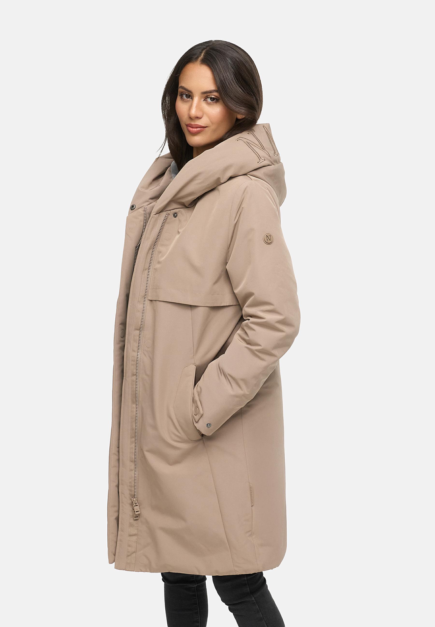 Wintermantel mit Kapuze "Domingaa 14" Taupe Grey