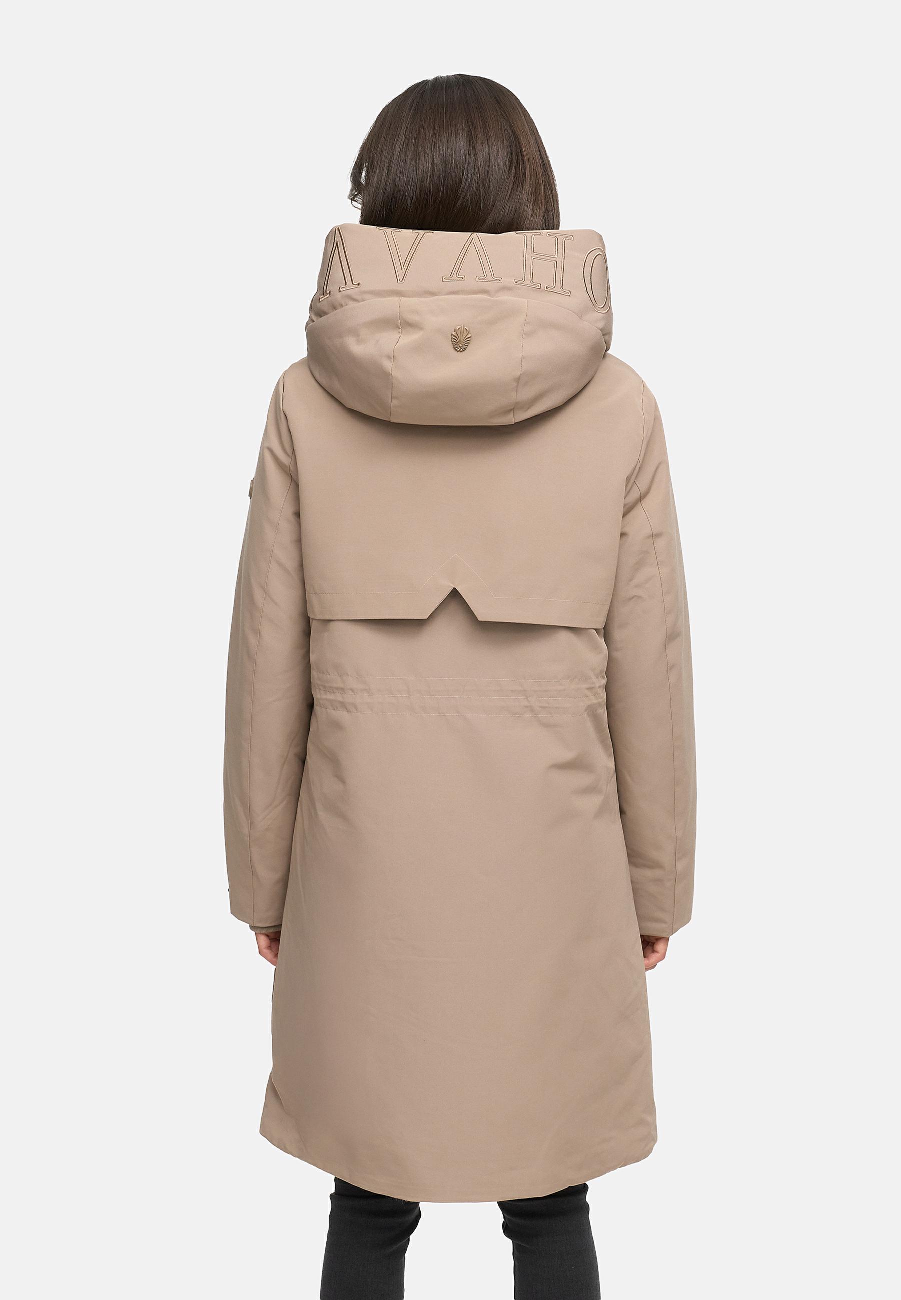 Wintermantel mit Kapuze "Domingaa 14" Taupe Grey