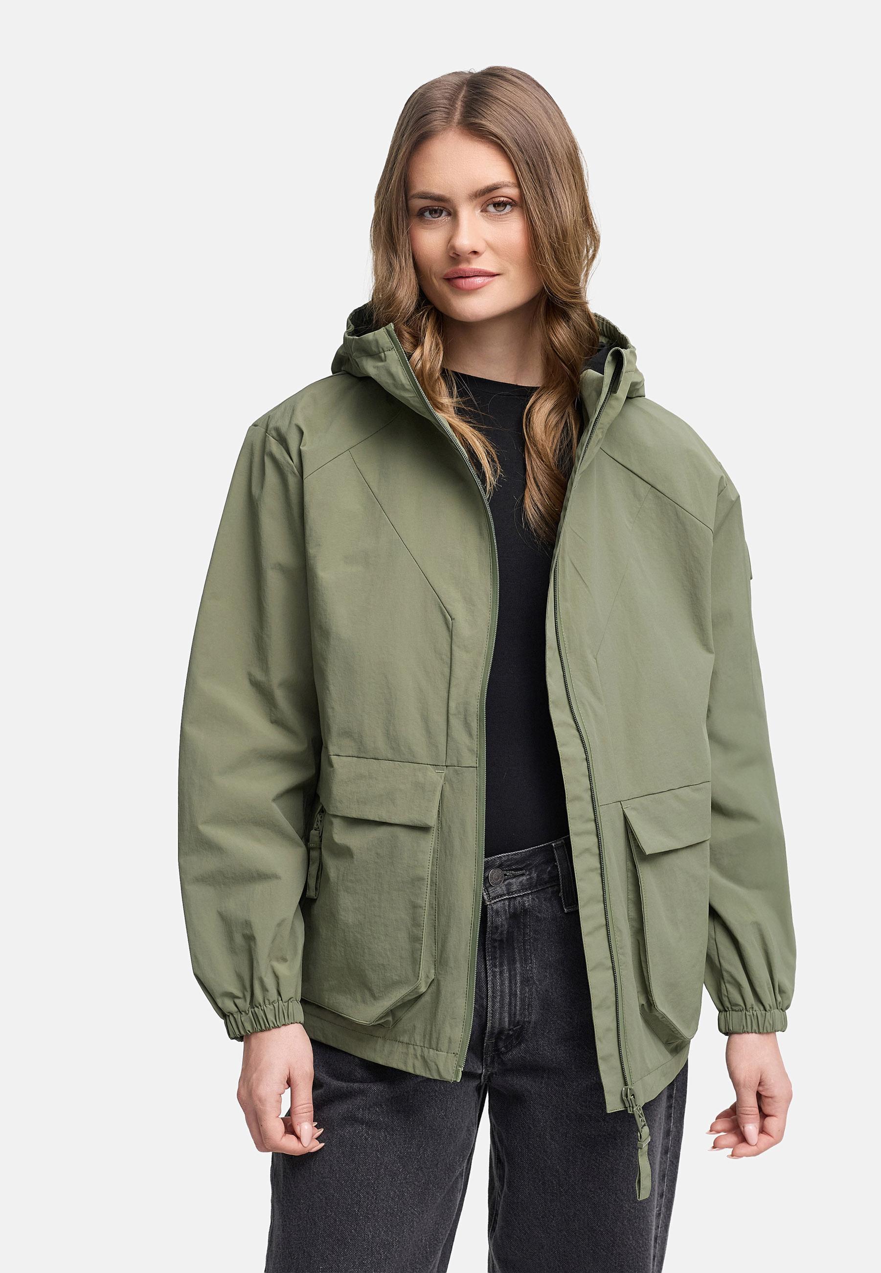 Übergangsjacke mit wasserdichtem Reißverschluss "Donnerwetter 14" Olive Leaf