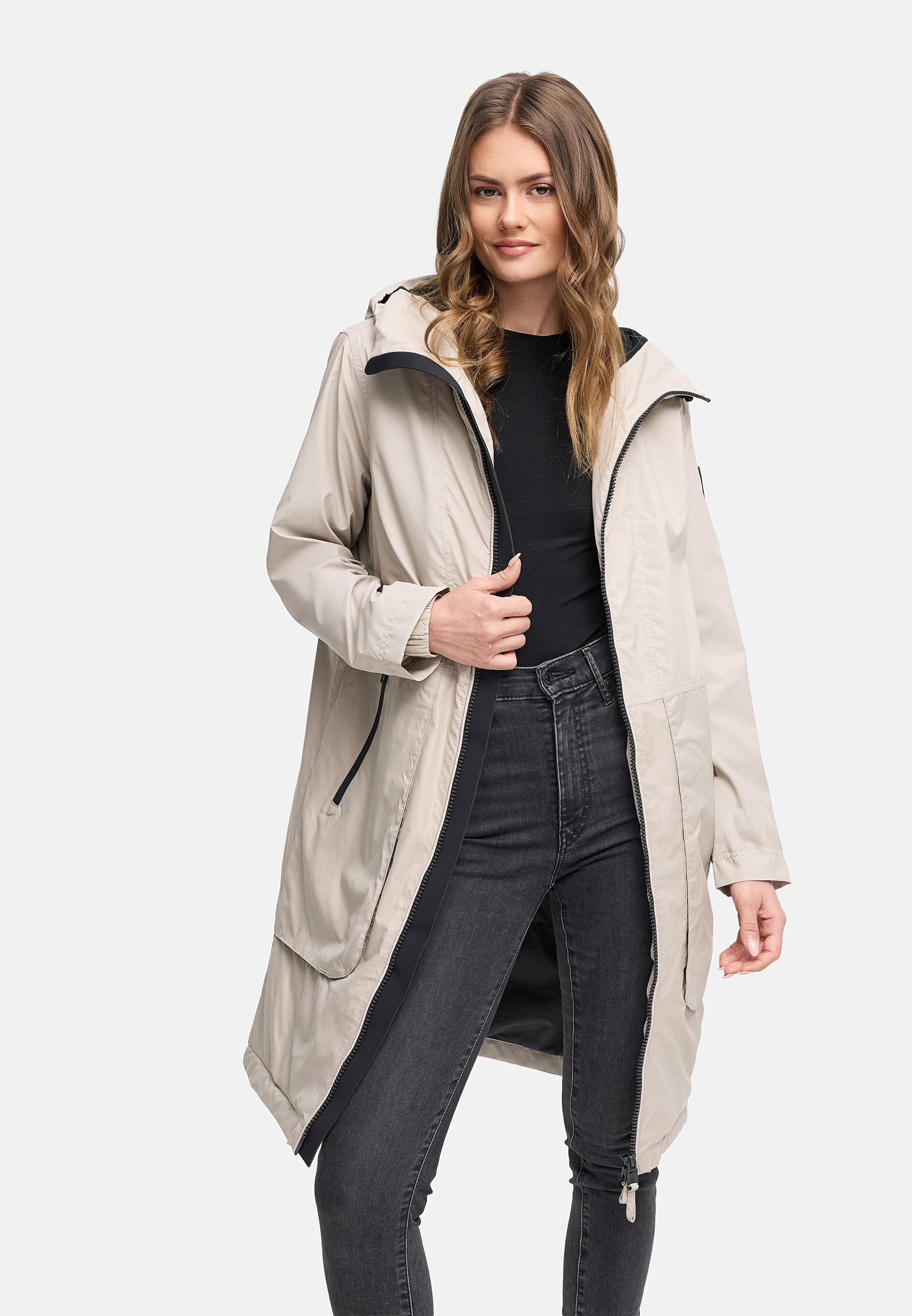 Leichter Übergangsmantel mit Kapuze "Edelumhang 14" Bone