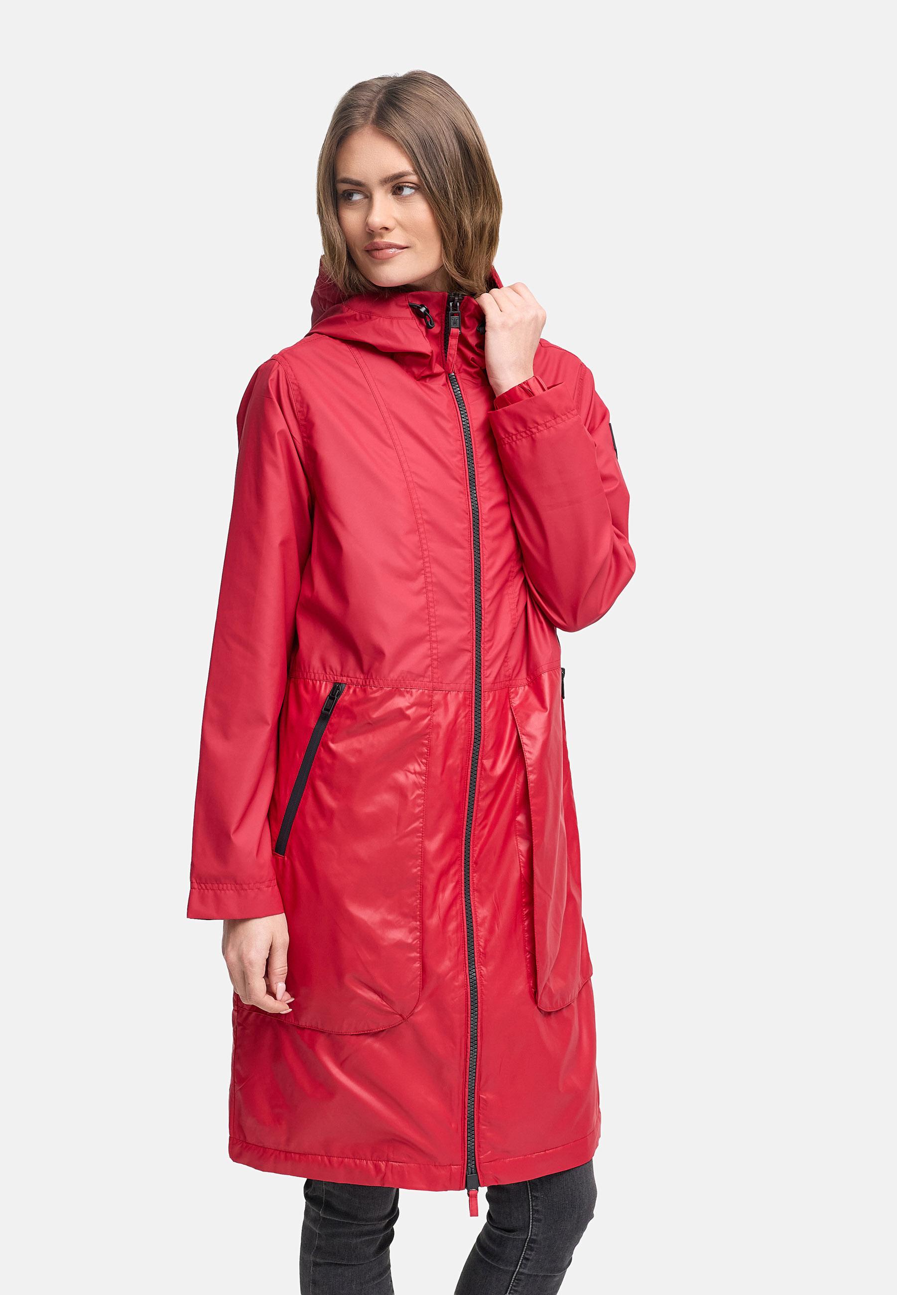 Leichter Übergangsmantel mit Kapuze "Edelumhang 14" Deep Red