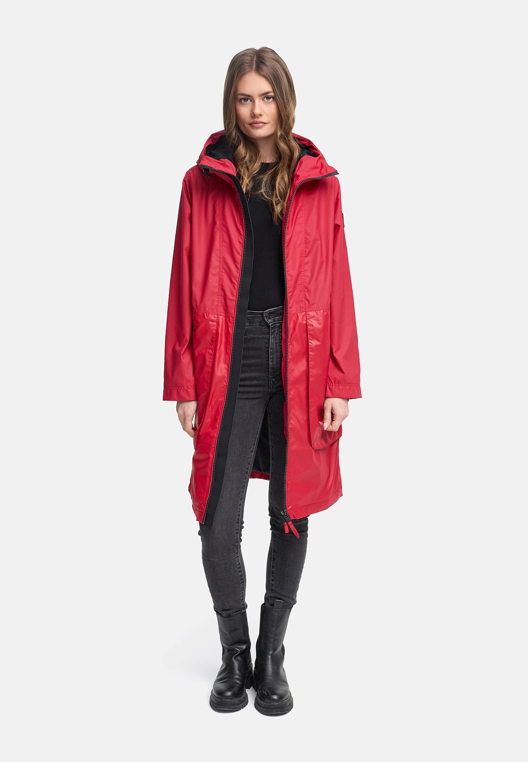 Leichter Übergangsmantel mit Kapuze "Edelumhang 14" Deep Red