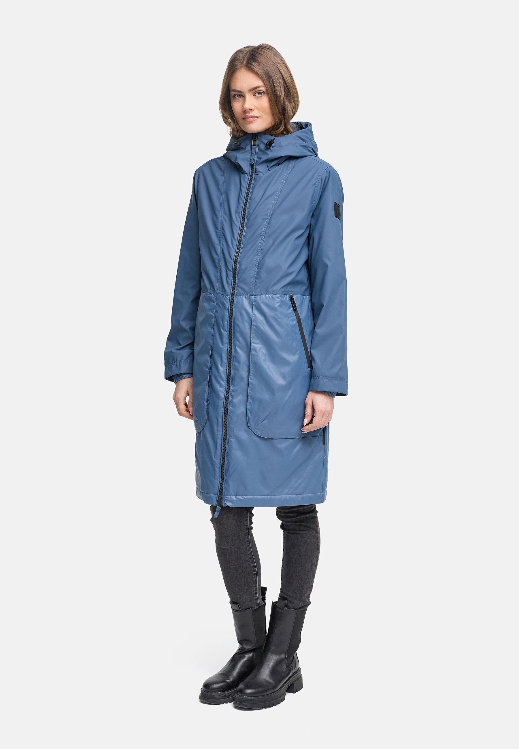 Leichter Übergangsmantel mit Kapuze "Edelumhang 14" Dusty Blue