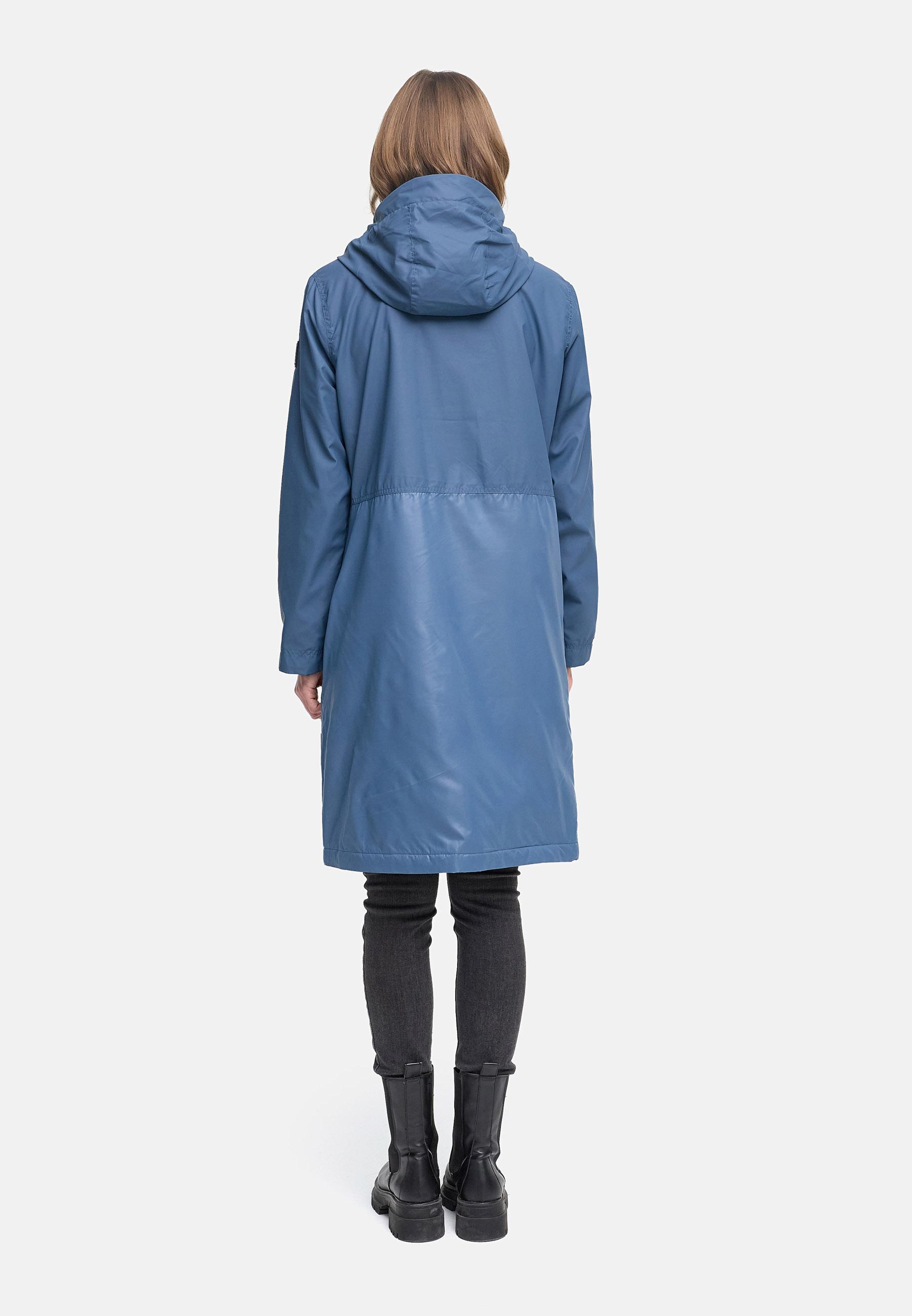 Leichter Übergangsmantel mit Kapuze "Edelumhang 14" Dusty Blue