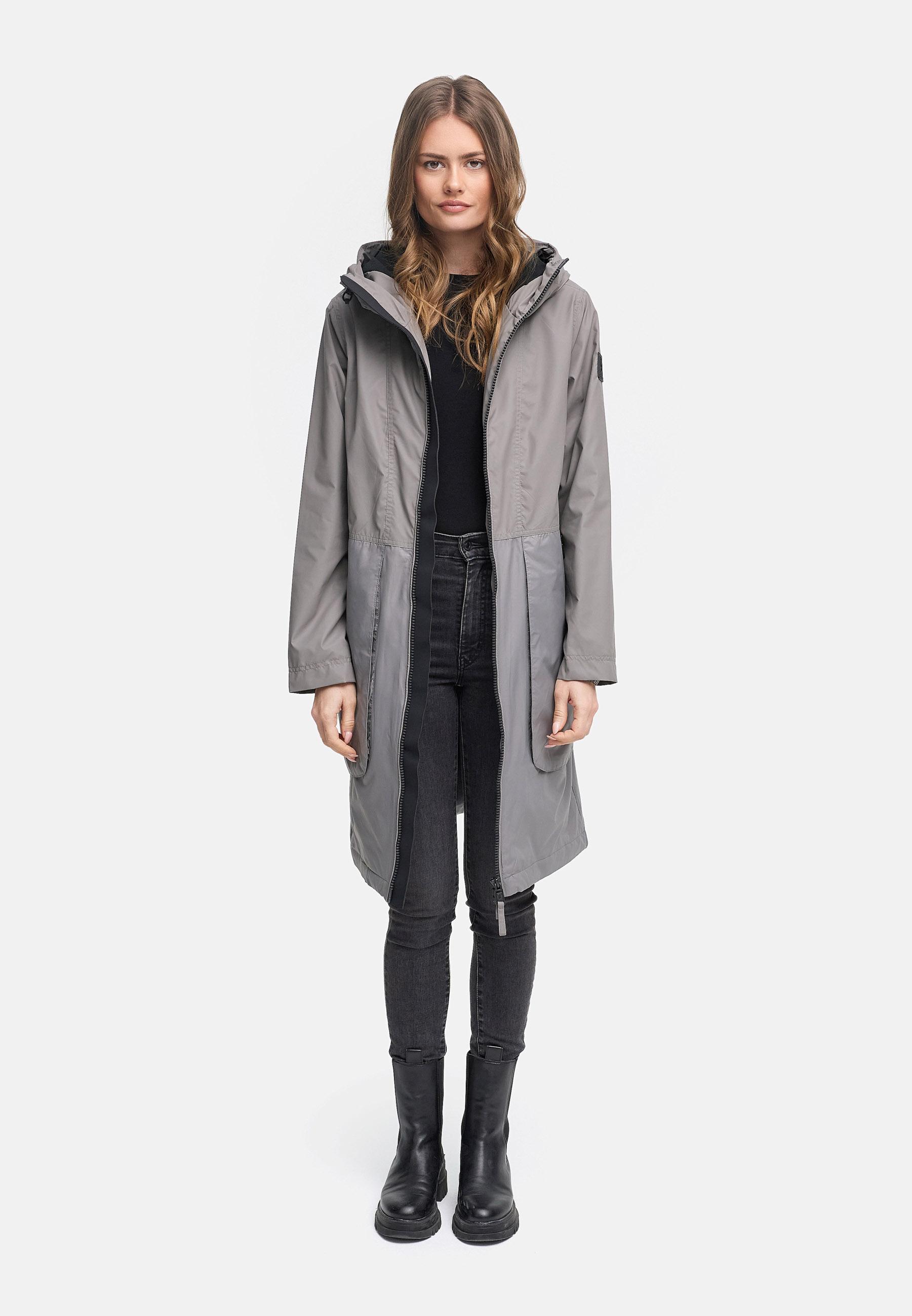 Leichter Übergangsmantel mit Kapuze "Edelumhang 14" Grey