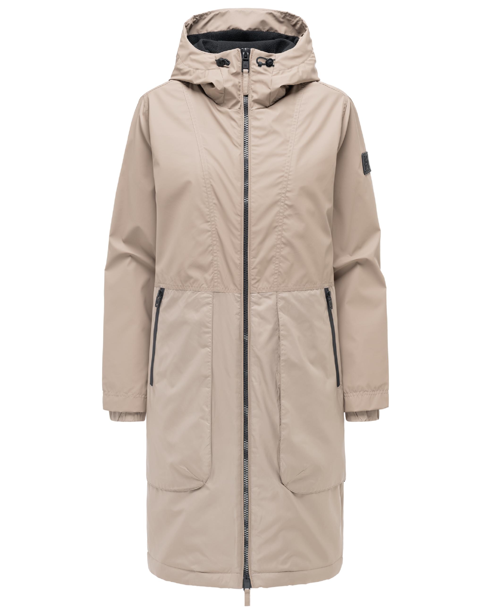 Leichter Übergangsmantel mit Kapuze "Edelumhang 14" Taupe Grey