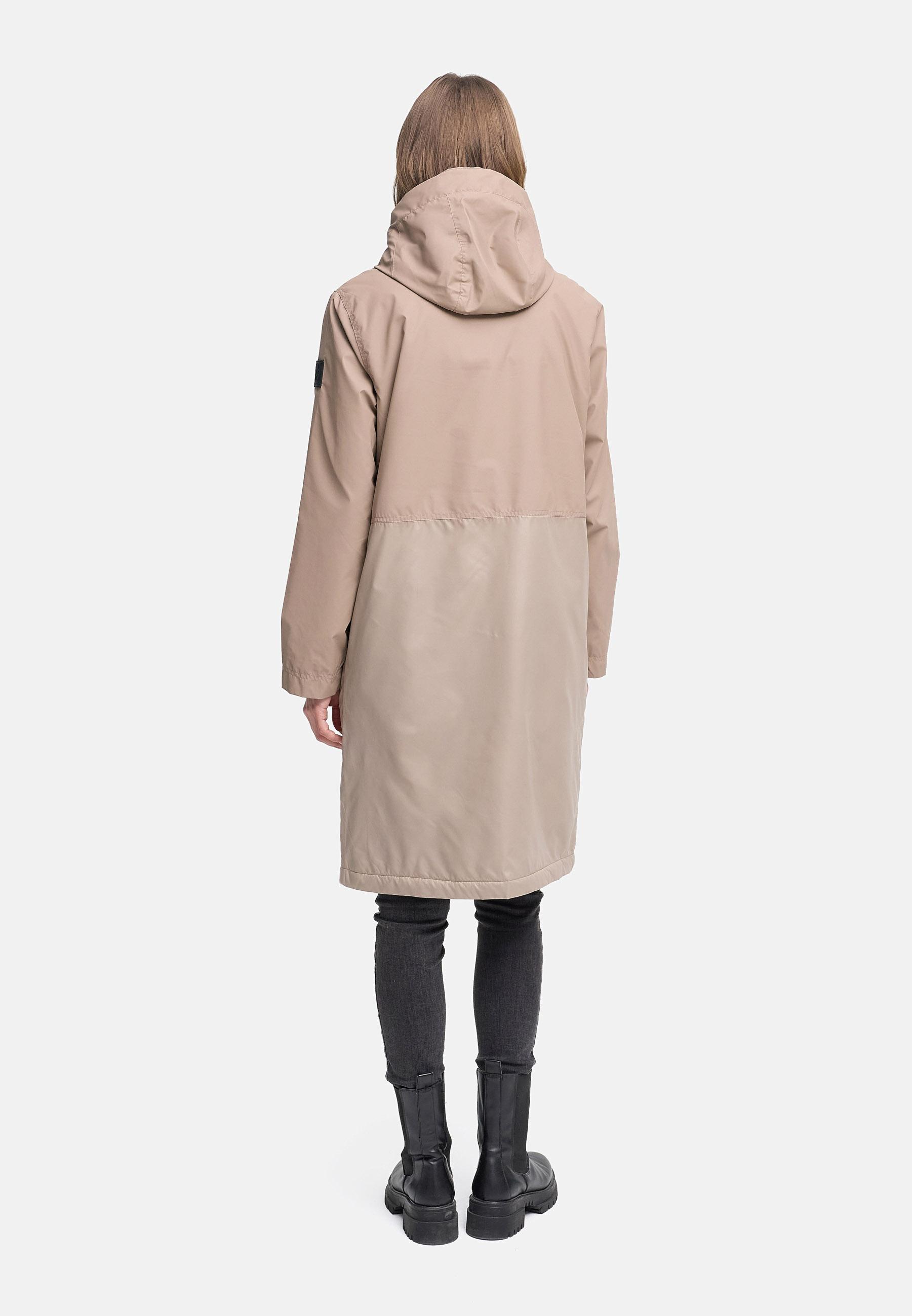 Leichter Übergangsmantel mit Kapuze "Edelumhang 14" Taupe Grey