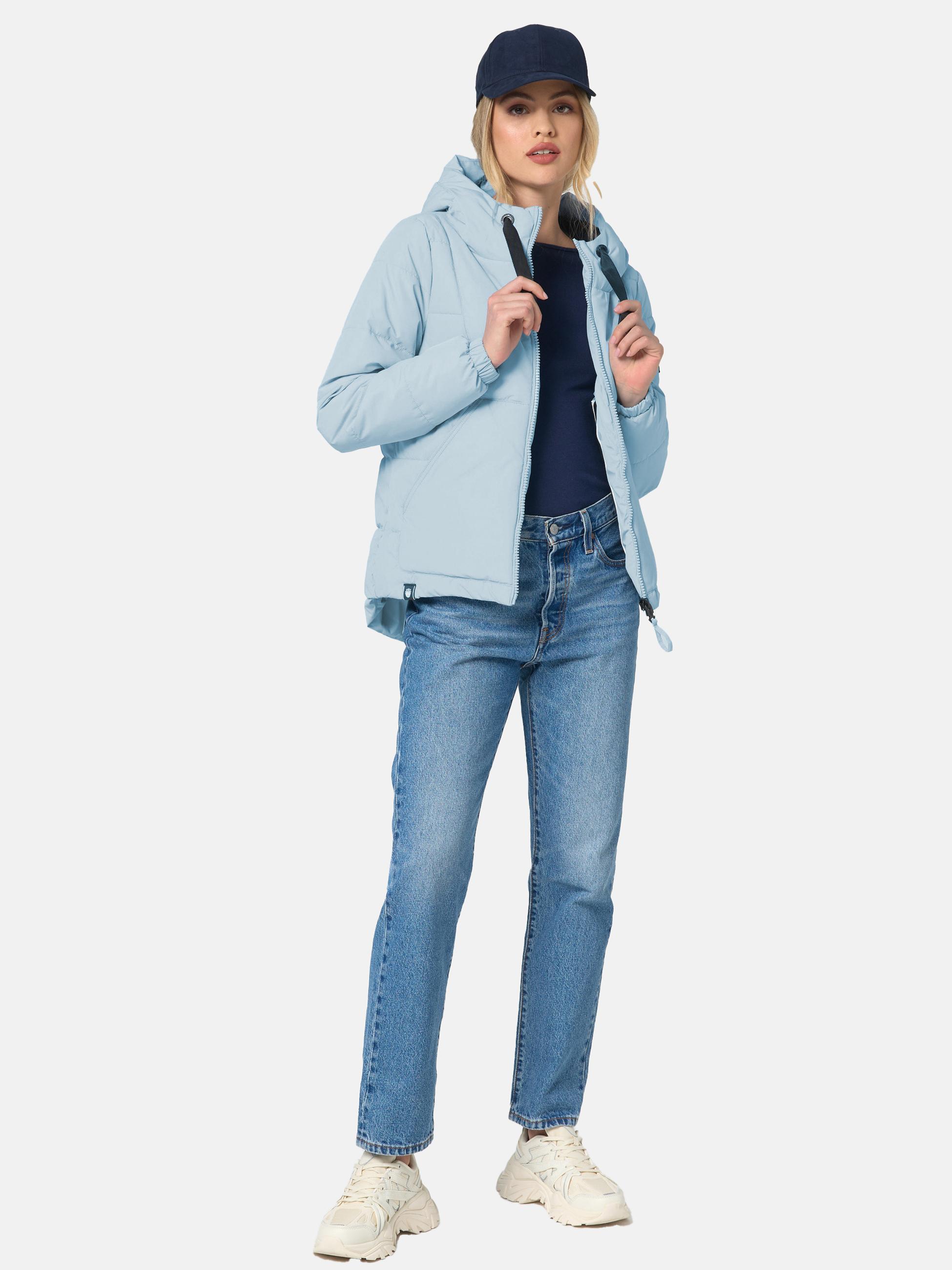 Modische Steppjacke mit Kapuze "Eisbällchen" Baby Blue