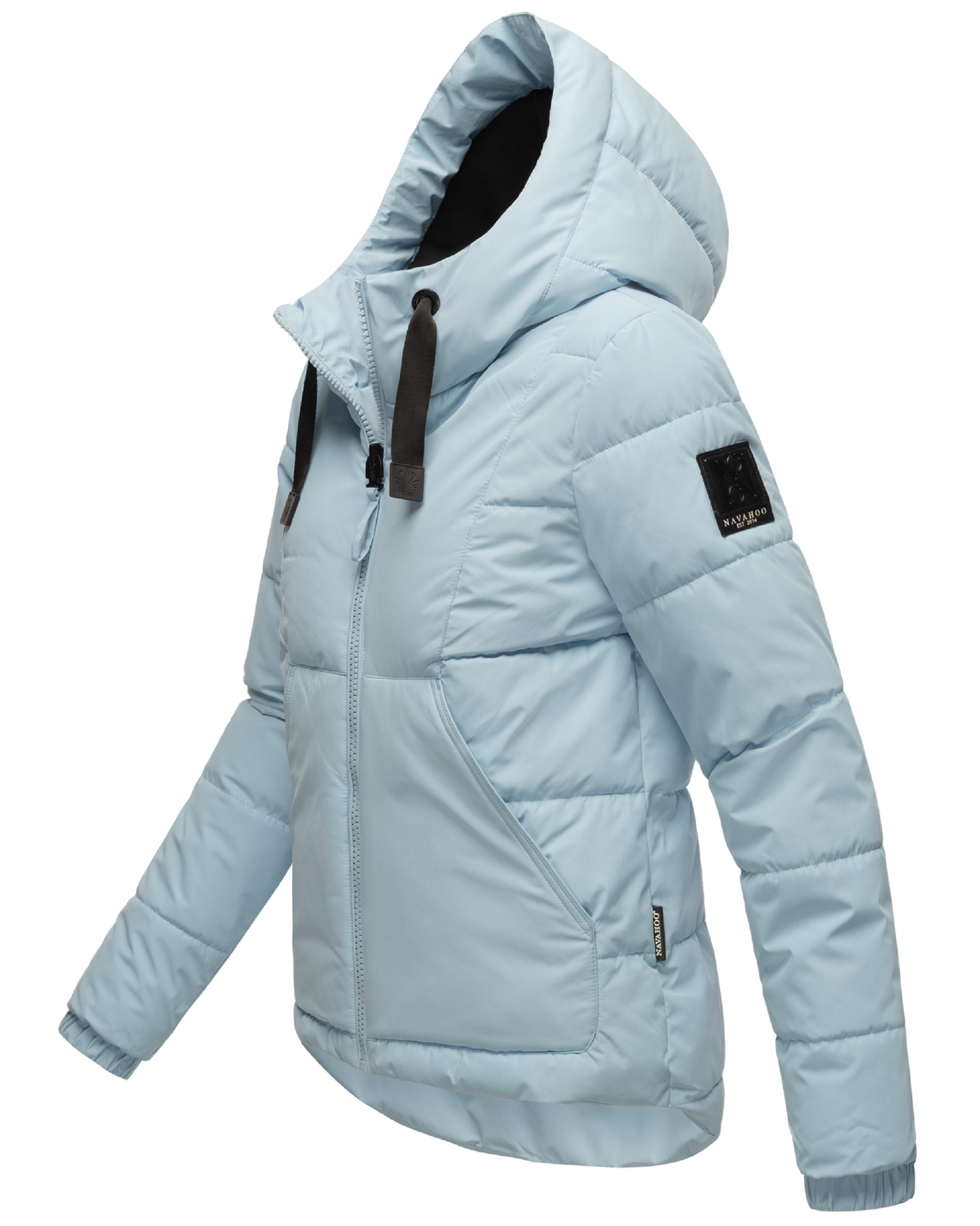 Modische Steppjacke mit Kapuze "Eisbällchen" Baby Blue