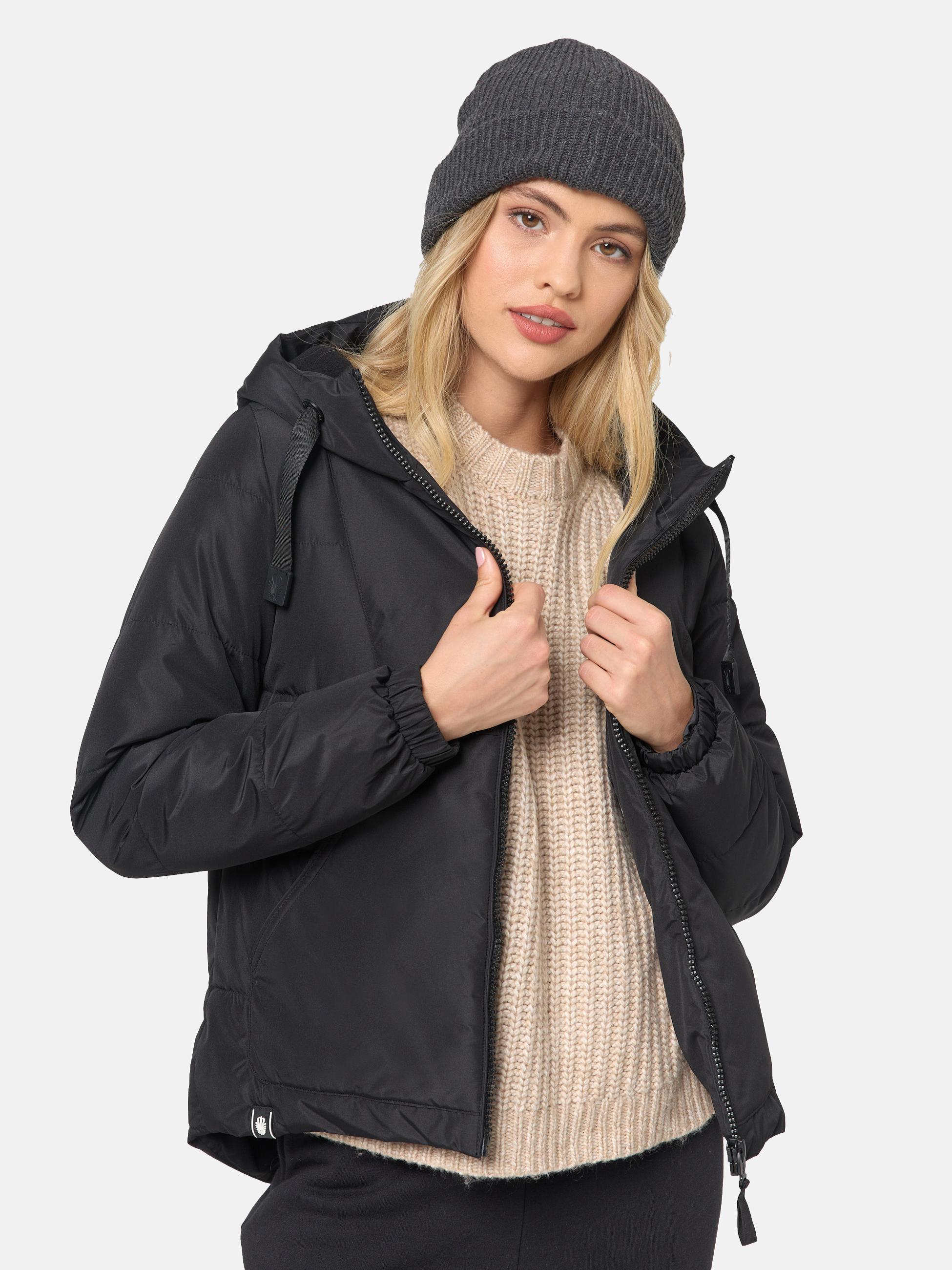 Modische Steppjacke mit Kapuze "Eisbällchen" Black