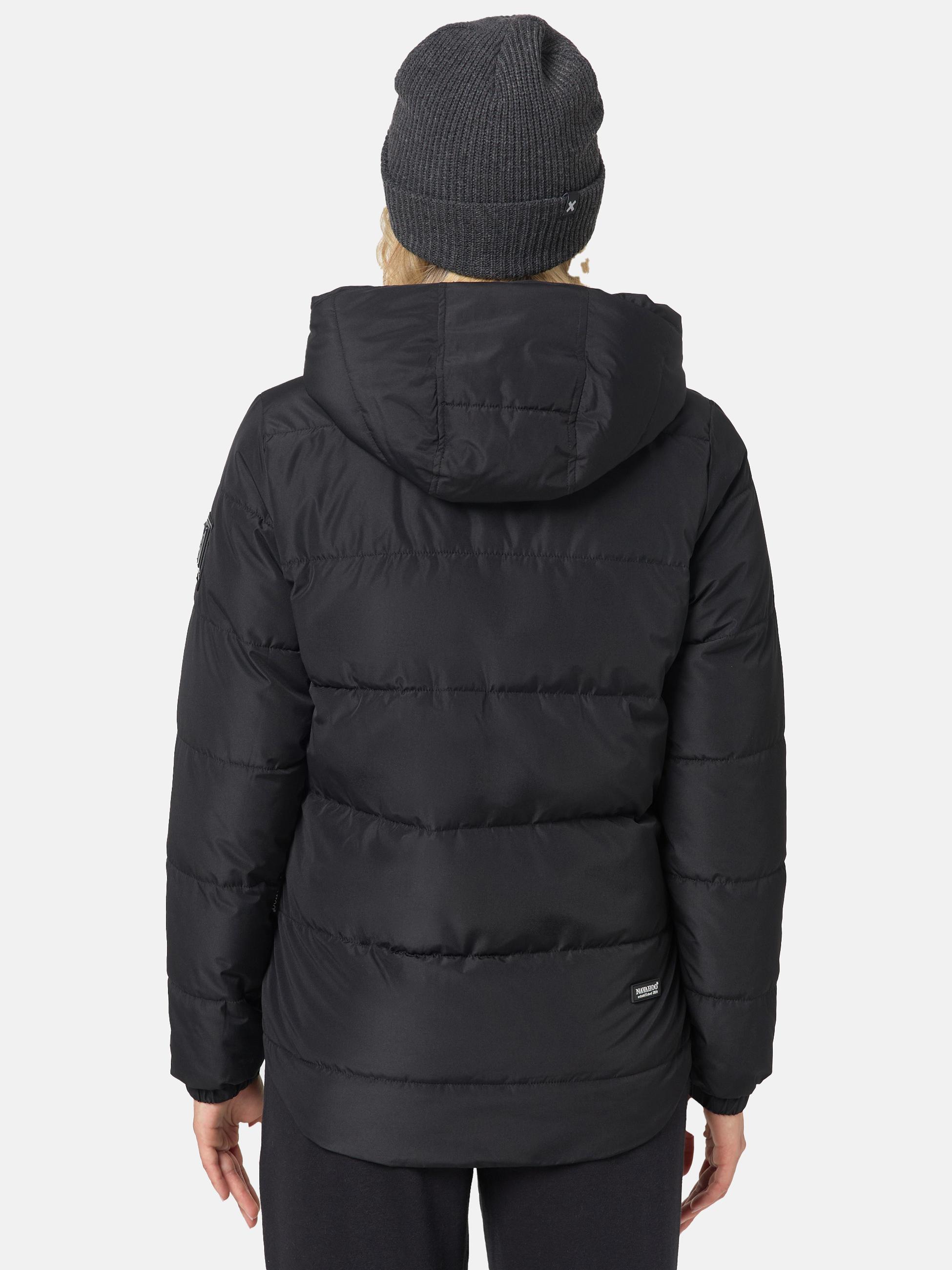 Modische Steppjacke mit Kapuze "Eisbällchen" Black