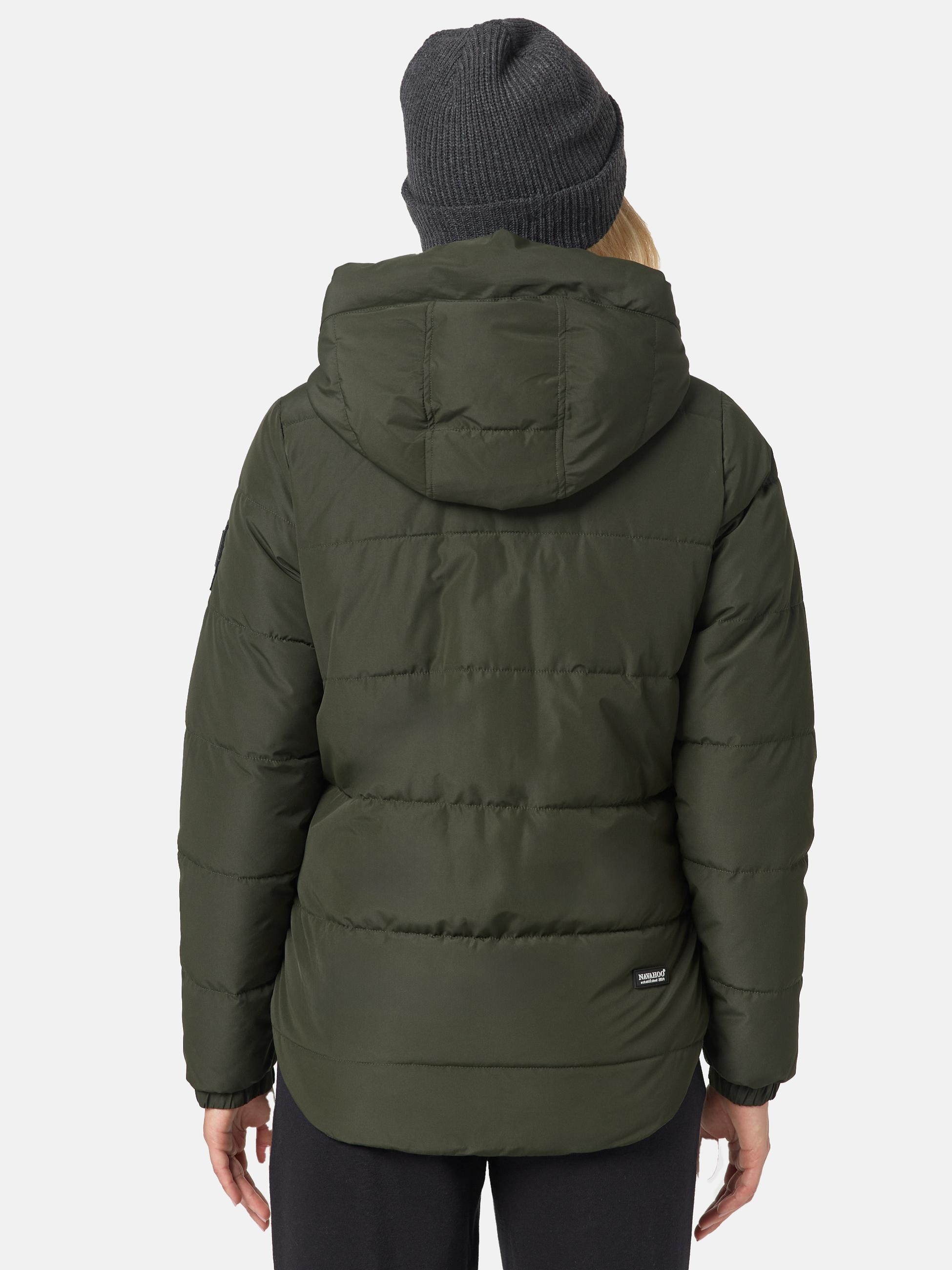 Modische Steppjacke mit Kapuze "Eisbällchen" Dark Olive