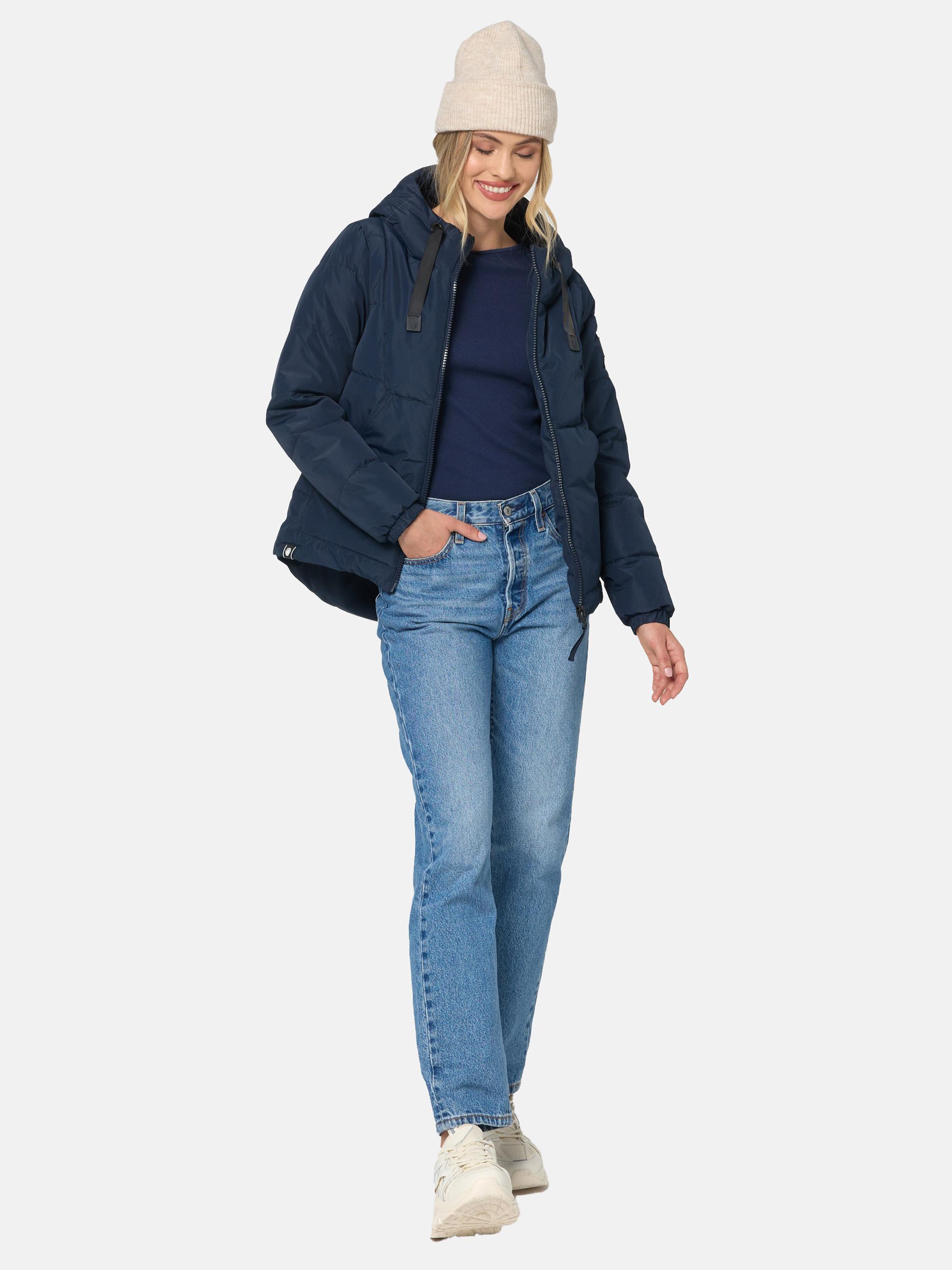 Modische Steppjacke mit Kapuze "Eisbällchen" Navy