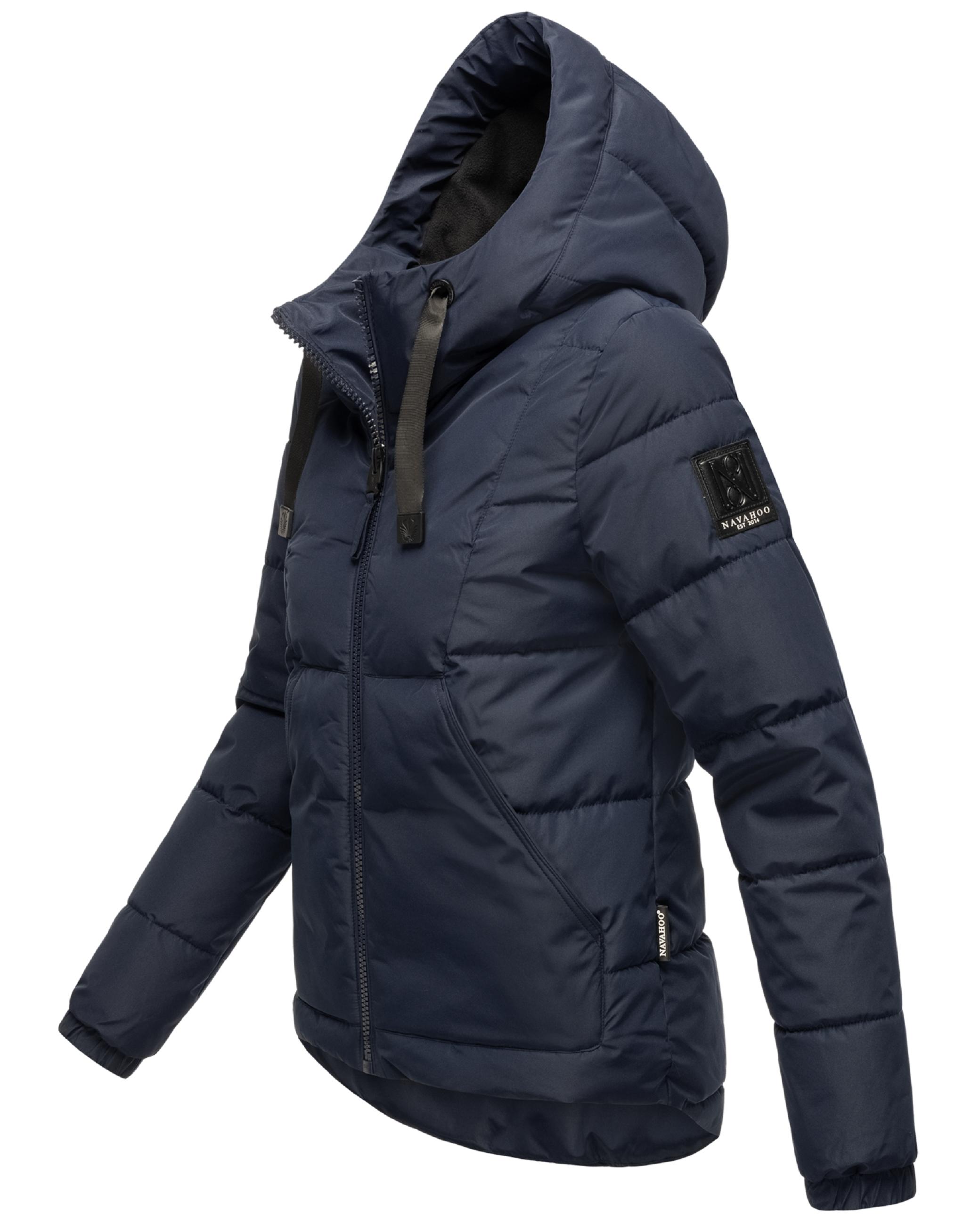 Modische Steppjacke mit Kapuze "Eisbällchen" Navy