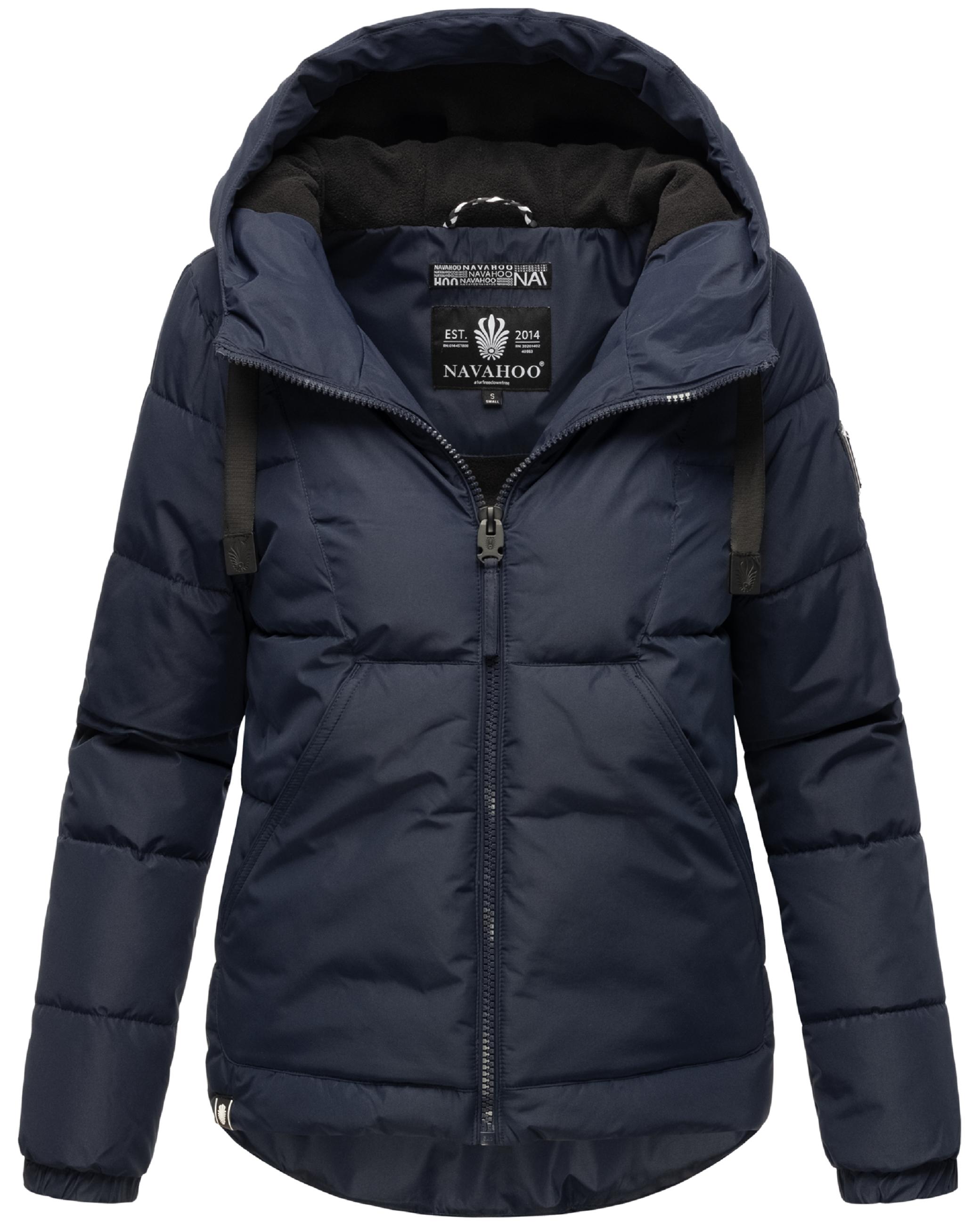 Modische Steppjacke mit Kapuze "Eisbällchen" Navy