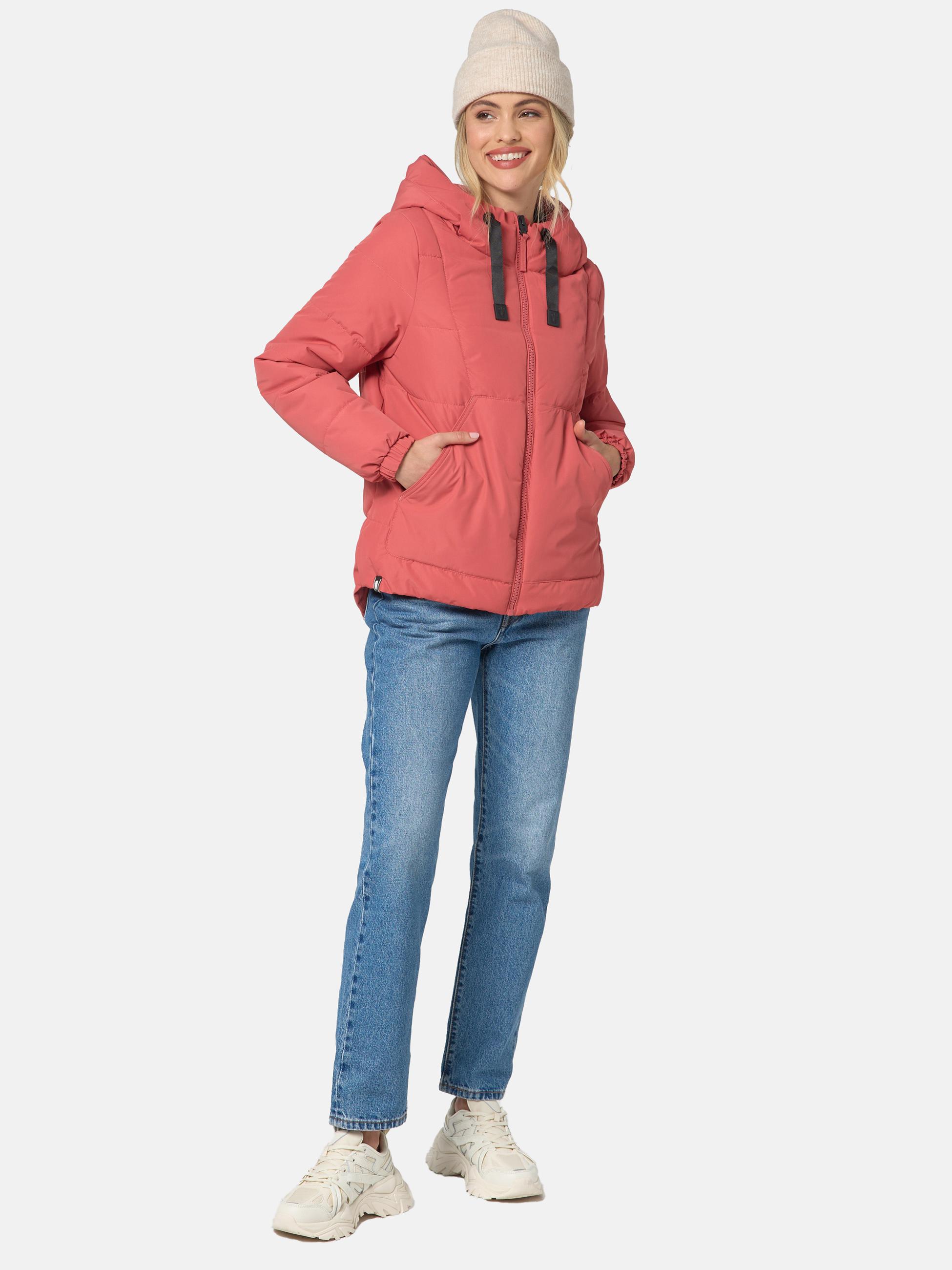 Modische Steppjacke mit Kapuze "Eisbällchen" Rouge