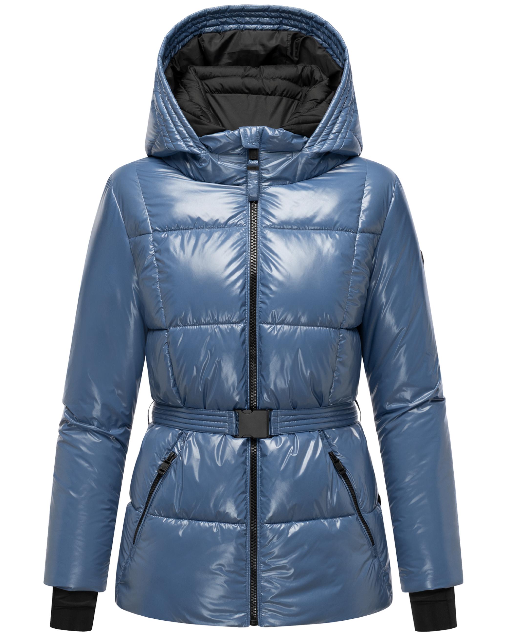 Shiny Winter Steppjacke mit Taillengürtel "Eisglanz 14" Dusty Blue