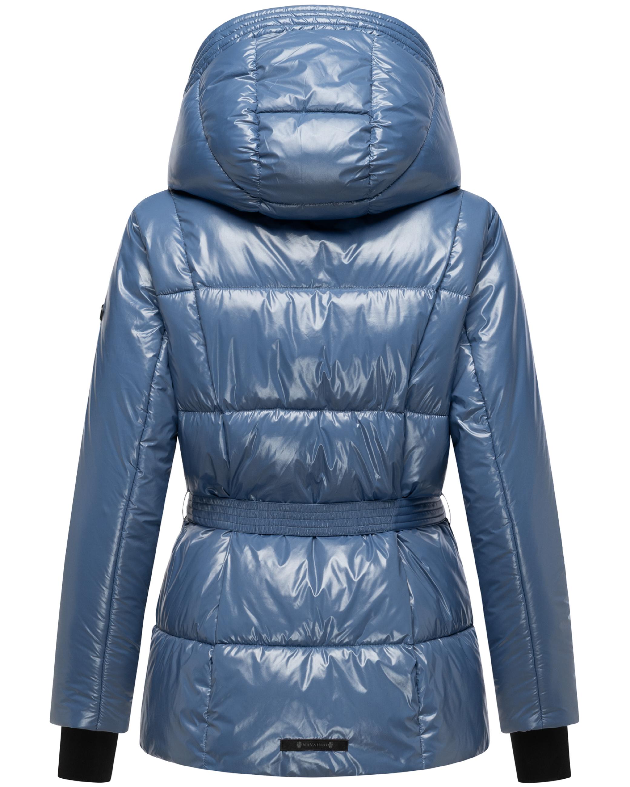 Shiny Winter Steppjacke mit Taillengürtel "Eisglanz 14" Dusty Blue