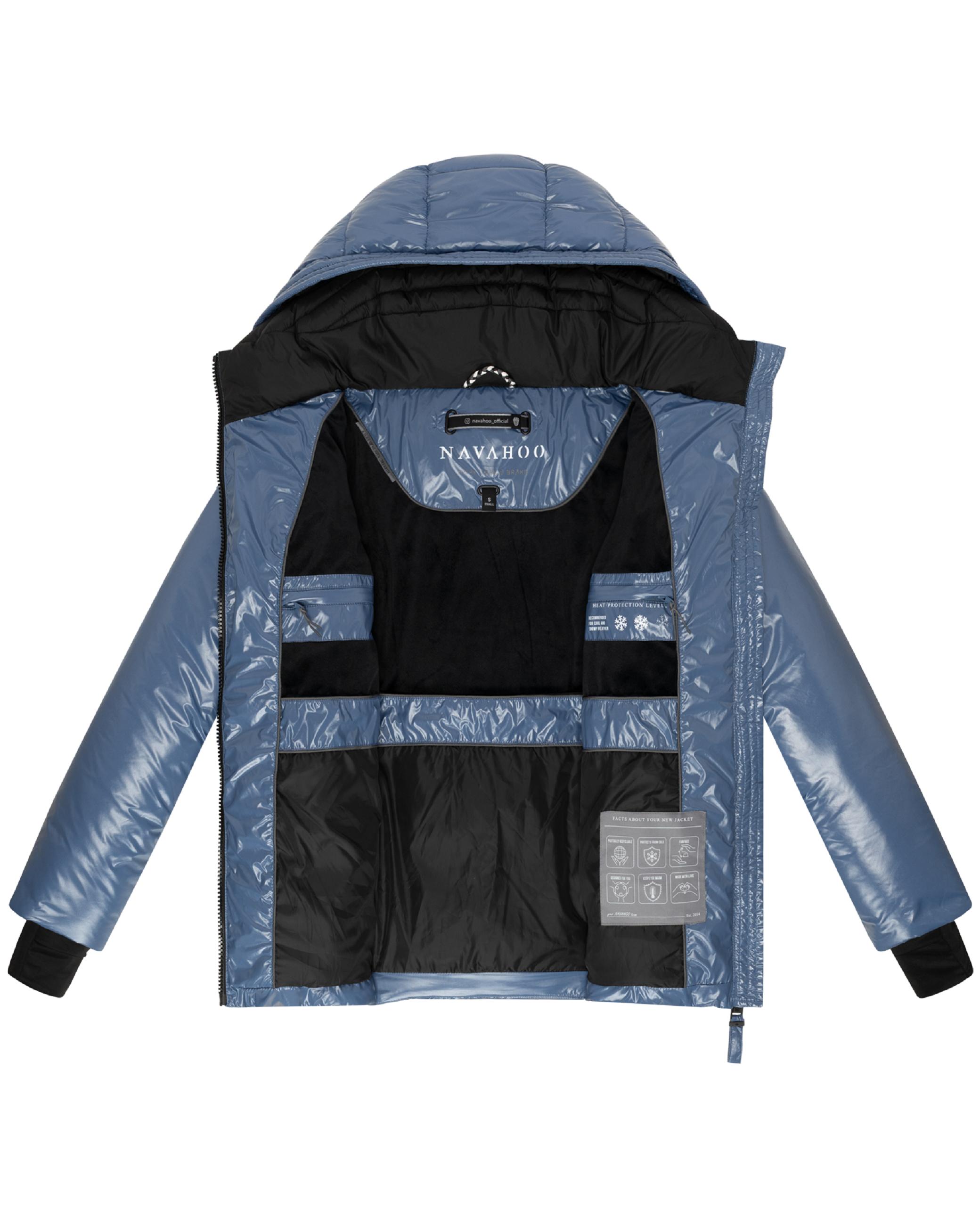 Shiny Winter Steppjacke mit Taillengürtel "Eisglanz 14" Dusty Blue