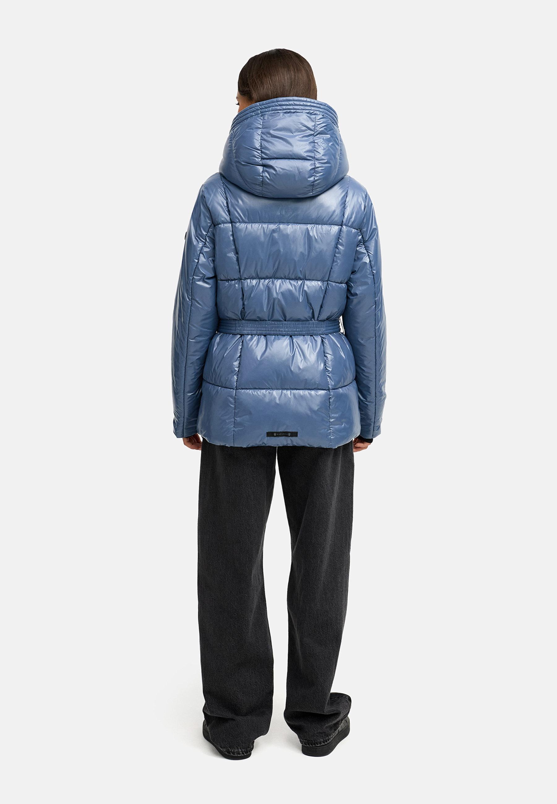 Shiny Winter Steppjacke mit Taillengürtel "Eisglanz 14" Dusty Blue